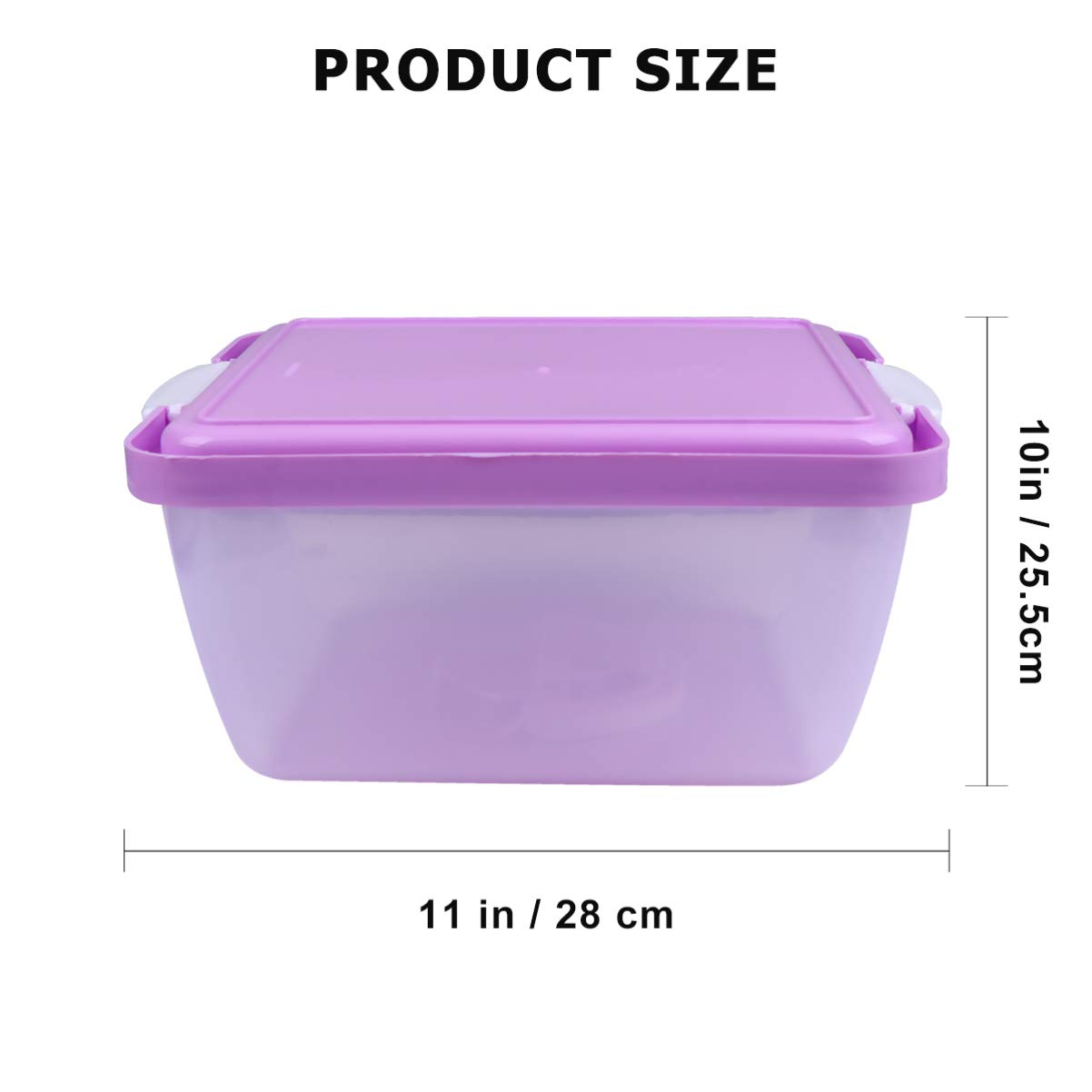 Hemoton 1-Piece Transparent Cake Storage Box with Lid - Portable Cake Carrier for Birthday, Cupcakes & Candy | BPA-Free Plastic Cake Keeper for Parties, Picnics & Home Decor (Purple)