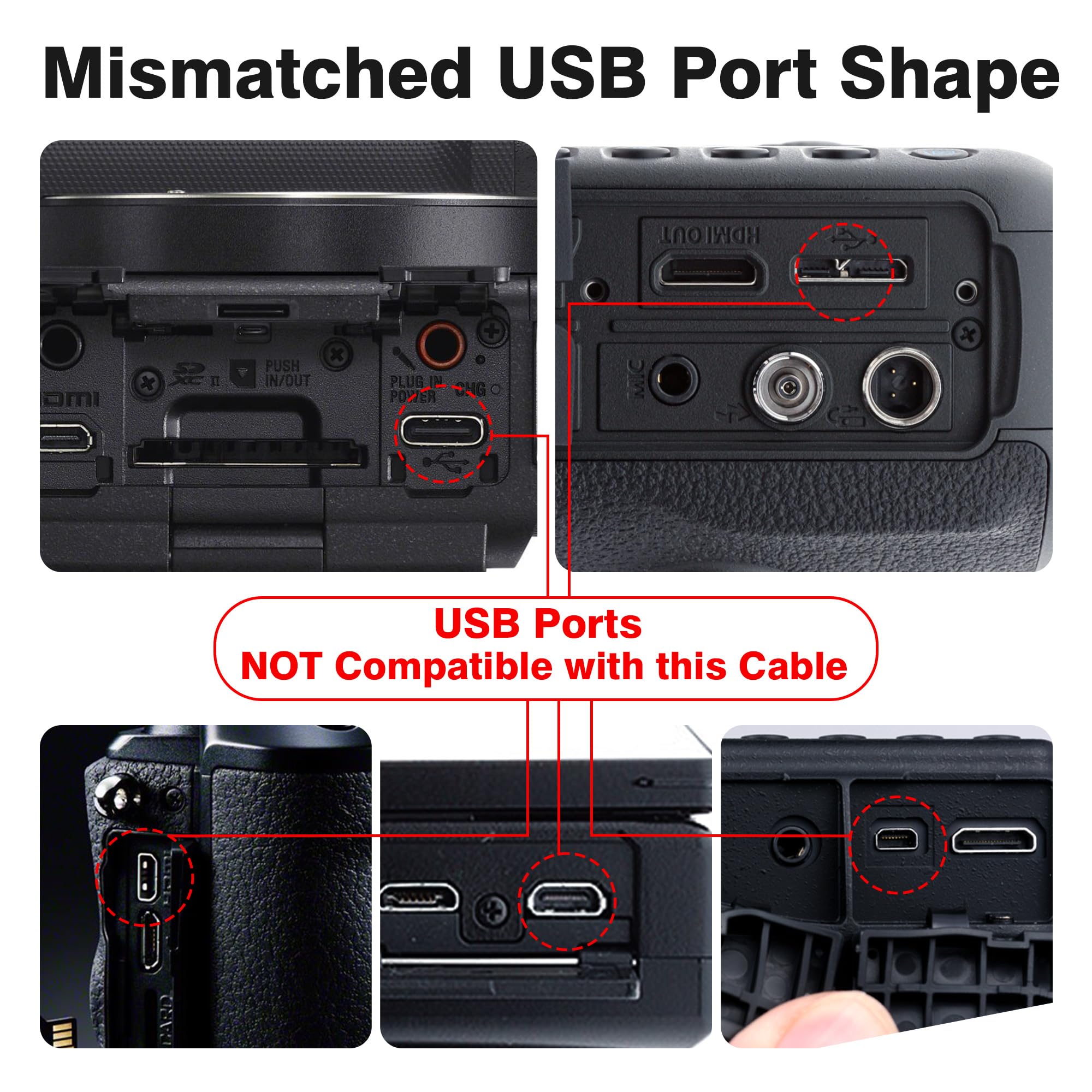 AGVEE 2 Pack 3.3ft USB Camera Cable with Magnetic Ring - IFC-400PCU Data Transfer & AV Out Cord for Canon EOS Rebel T1i to T7i, PowerShot DSLR & Vixia Camcorders - Perfect for Studio Photography & Video Recording (Black)