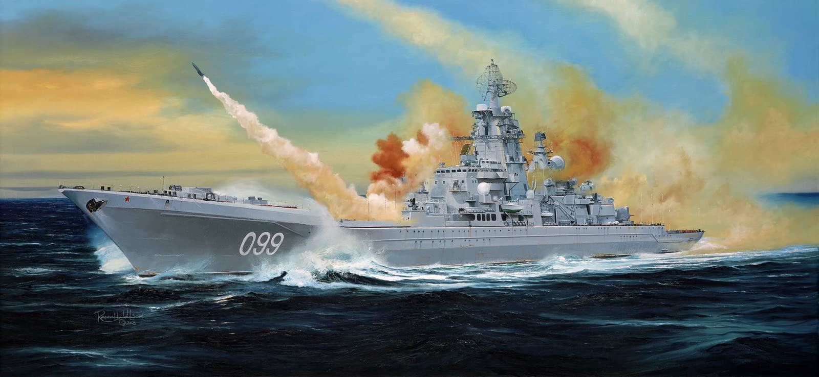Trumpeter 1/350 Scale Russian Pyotr Velikiy Battle Cruiser Model Kit - Highly Detailed Warship Collectible for Hobbyists & Military Enthusiasts - Perfect for Display, Diorama Building & Historical Collection