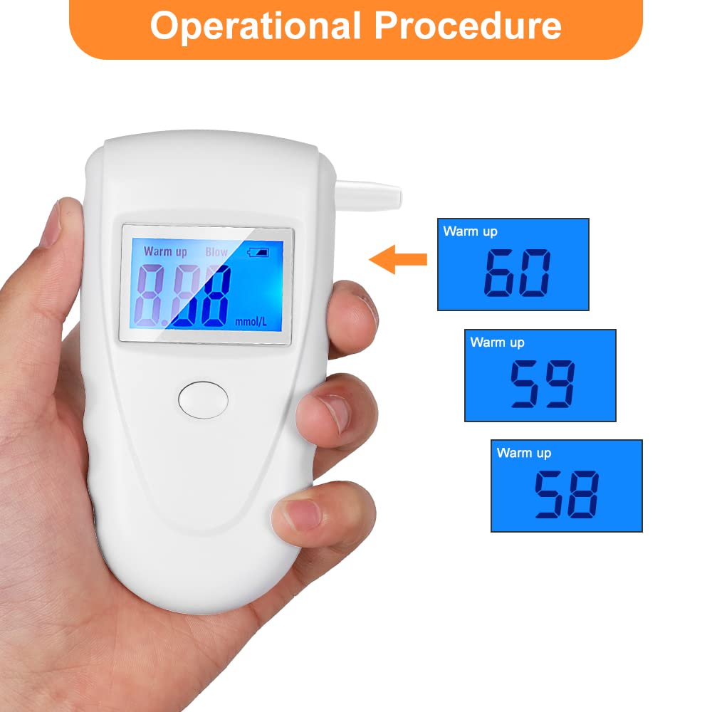 Premium Ketone Breath Tester & Ketosis Meter - Accurate Keto Breathalyzer with 10 Disposable Mouthpieces (mmol/L Display) - Ideal for Keto Diet, Weight Loss & Diabetes Monitoring