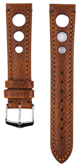 Hirsch Rally Golden Brown 22mm Genuine Leather Watch Strap - Durable & Comfortable for Men's Watches - Perfect for Outdoor, Casual & Business Wear