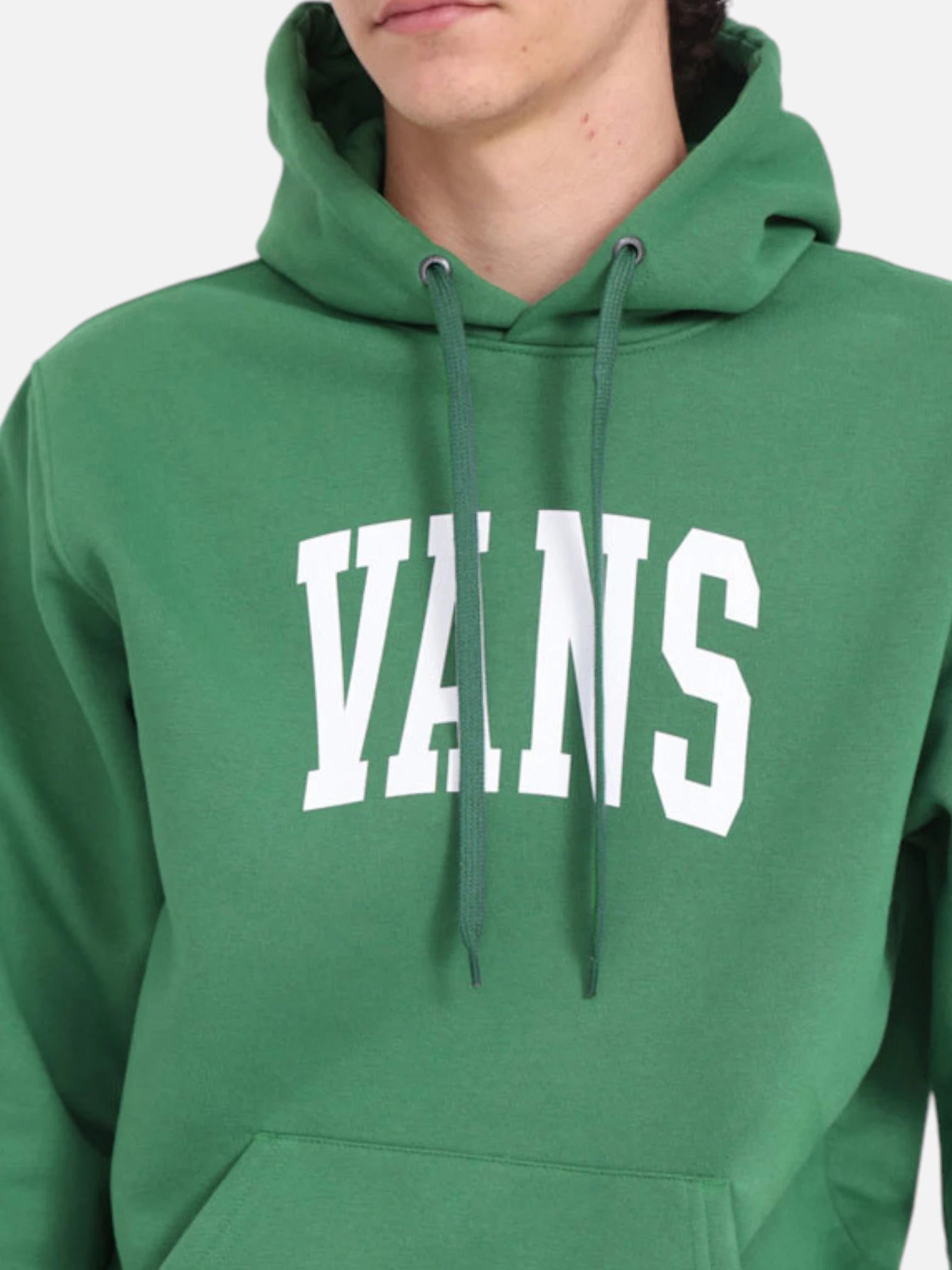 Vans Classic Arch Logo Hoodie - Green Cotton Pullover for Men & Women | Casual Streetwear for Everyday Comfort & Style