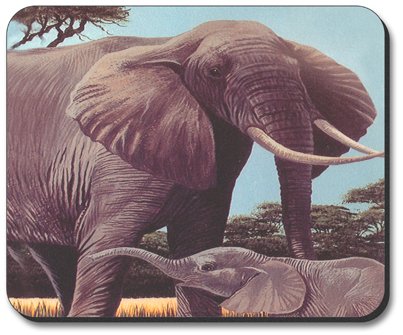 Elephant Art Plates Mouse Pad - Non-Slip Desk Mat for Computers & Laptops - Perfect for Office, Gaming & Home Workspace Decor