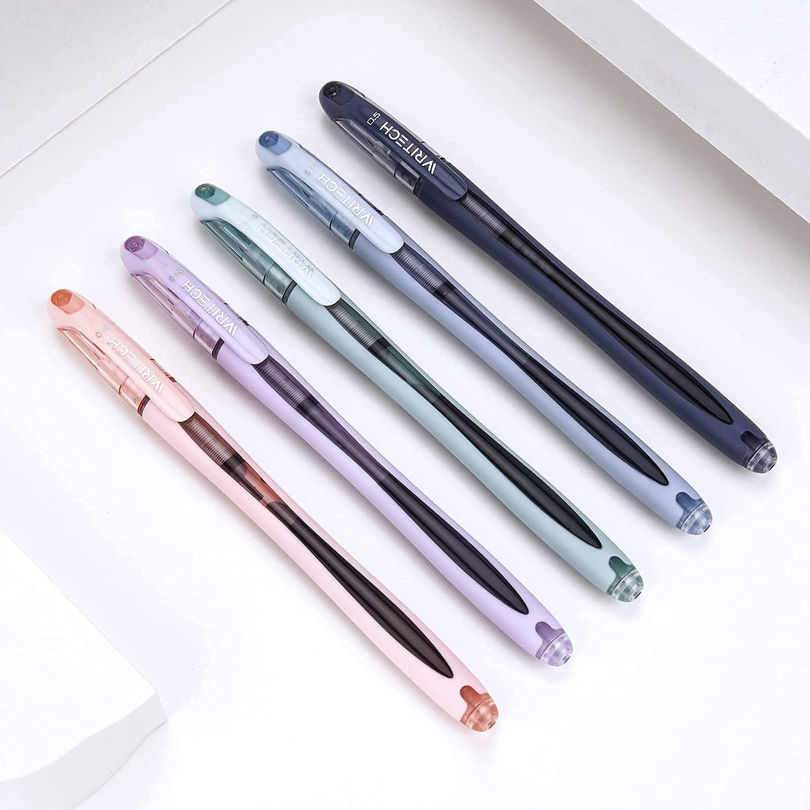 WRITECH 0.5mm Black Liquid Ink Rollerball Pens - Extra Fine Needle Tip for Smooth Writing, 10 Pack - Perfect for Journaling, Note Taking & Office Use
