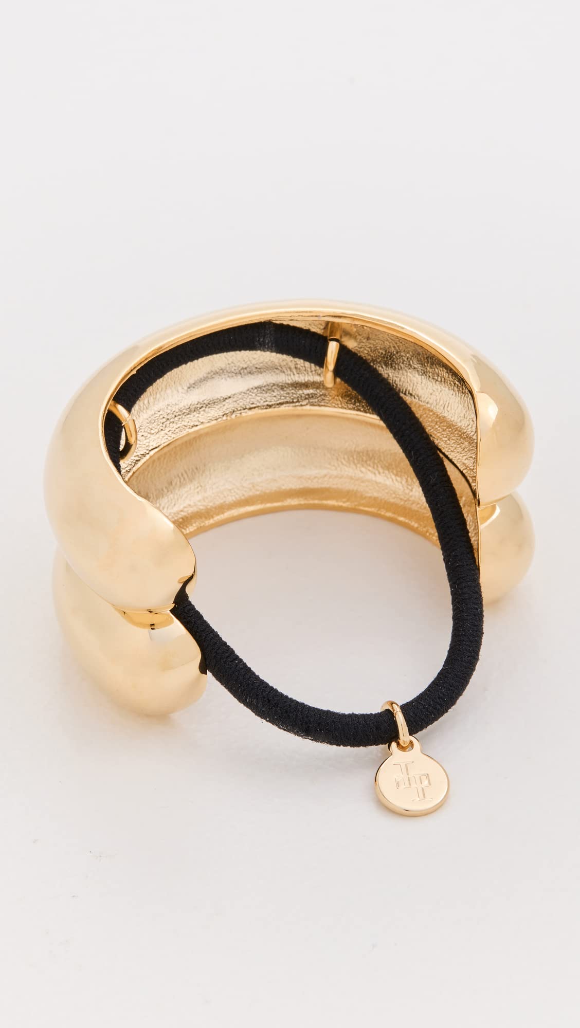 LELET NY Women's Glossy Double Arch Ponytail Hair Tie - Gold Hair Accessories for Women, One Size - Perfect for Work, Gym, Party & Everyday Hairstyles