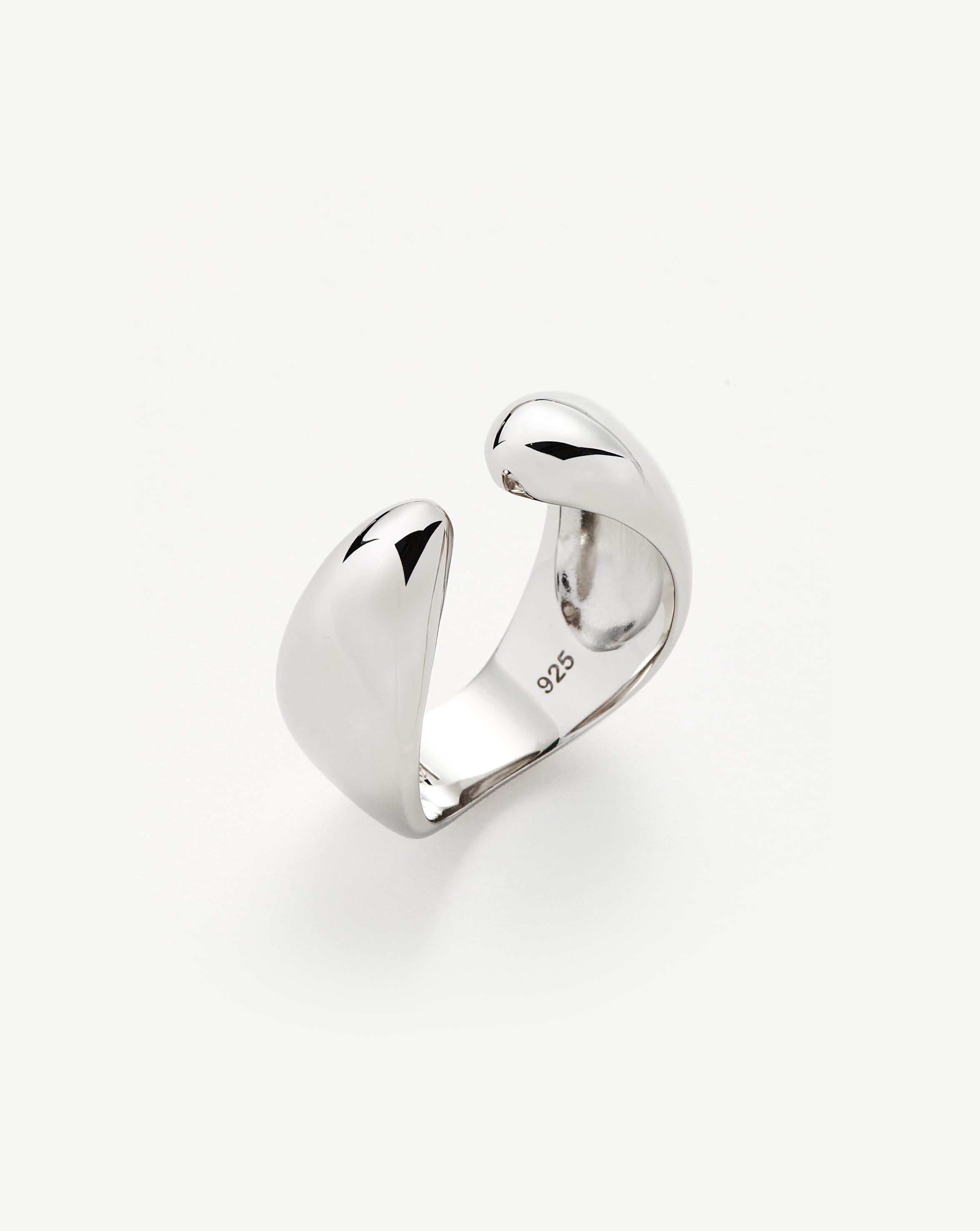 Sculptural Open Stacking Ring - Sterling Silver Stackable Rings for Women - Minimalist Boho Jewelry for Everyday Wear & Layering