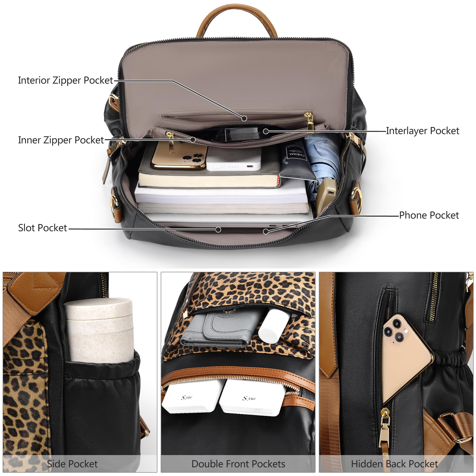 Dora & Liz Women's Leather Backpack Purse - Stylish Designer Shoulder Bag for Travel, Work & Daily Use | Fashionable Ladies Handbag for Commuting, Shopping & Weekend Outings
