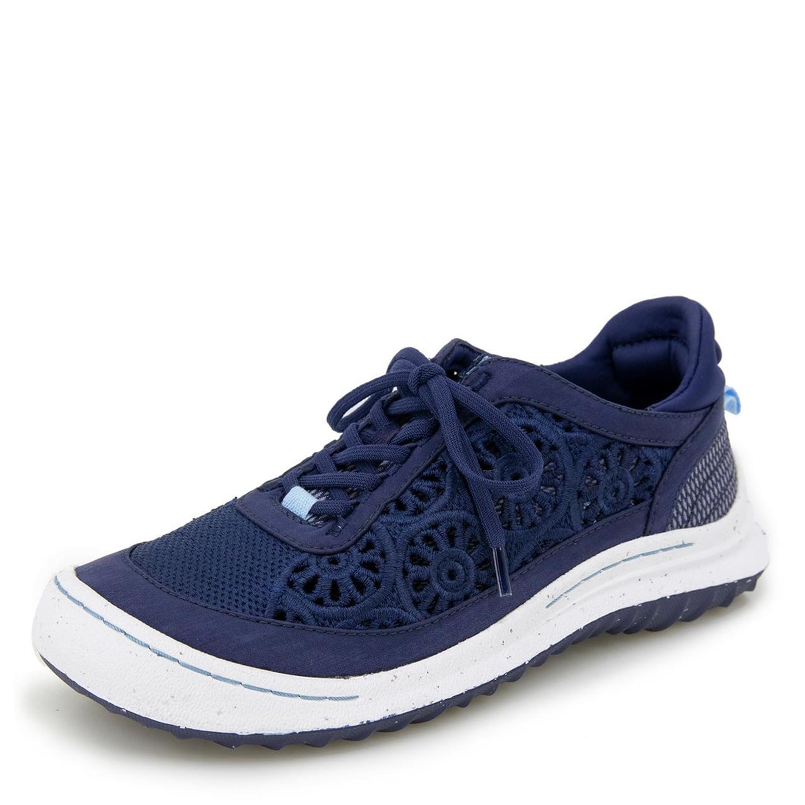 Jambu Women's Sunny Plant-Based Dark Denim Sneakers Size 10 - Comfortable Vegan Shoes for Walking, Hiking & Everyday Wear