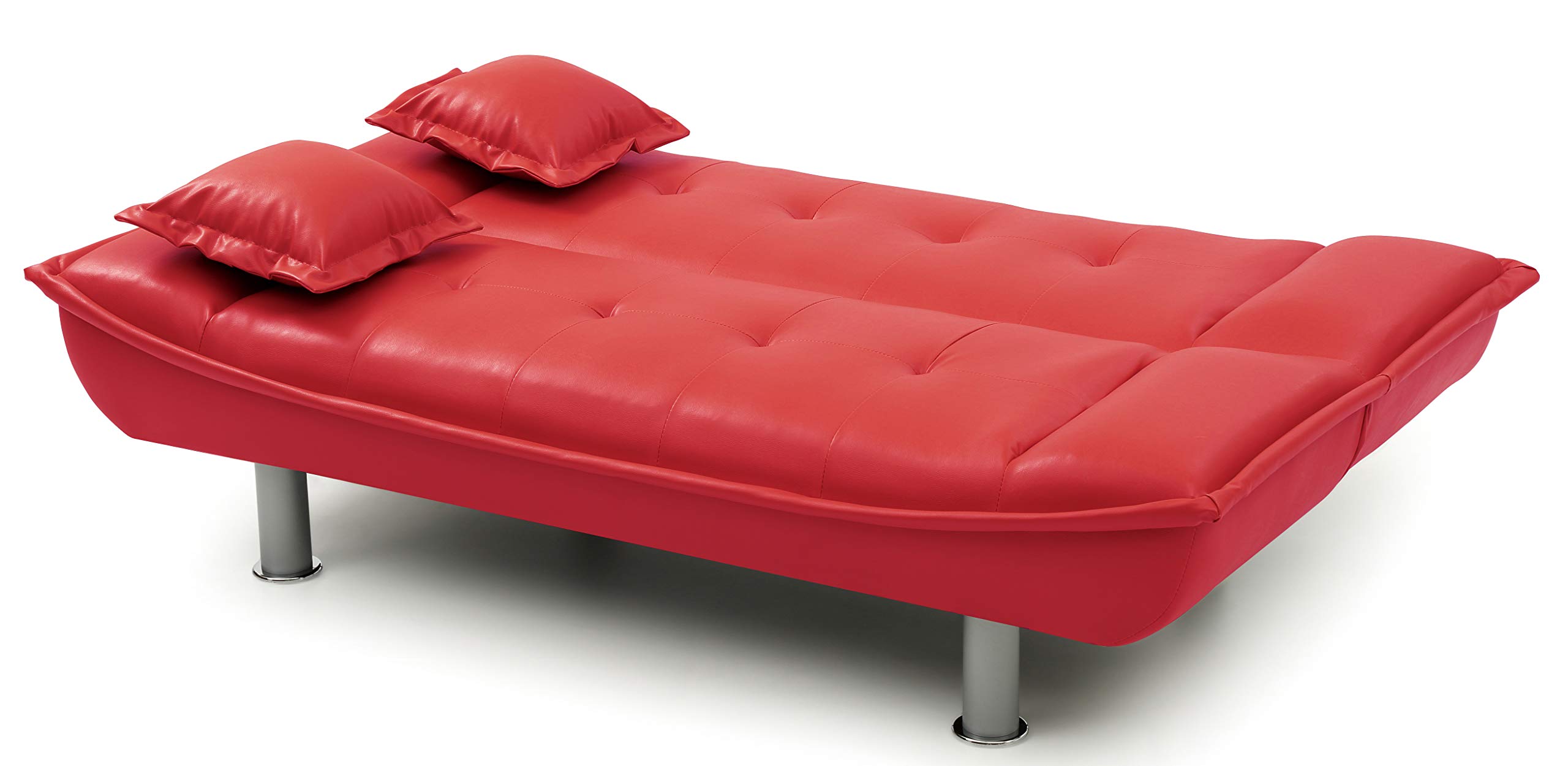 Glory Furniture Convertible Futon Sofa Bed in Red - 3-in-1 Sleeper Sofa for Small Spaces, Guest Rooms & Apartments