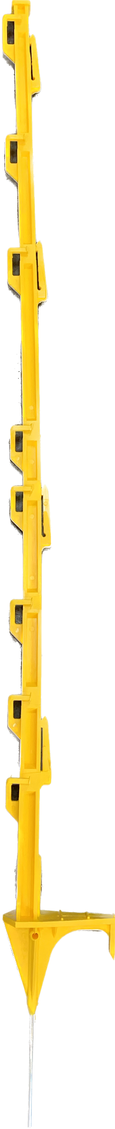 50 Pack O'Briens Treadaline Step-In Fence Posts - Durable Plastic Yard Markers (Blue/White/Yellow) for Dog Runs, Garden Borders & Property Boundaries