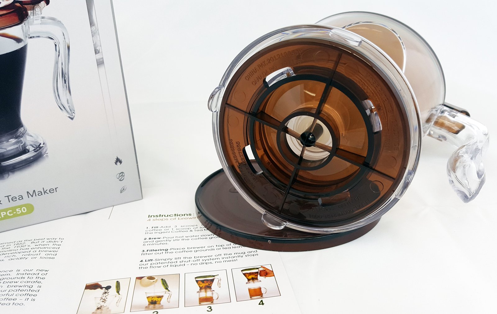 Timolino Clever Dripper with Lid - Premium Coffee & Tea Maker for Pour Over Brewing - Perfect for Home, Office & Travel Use