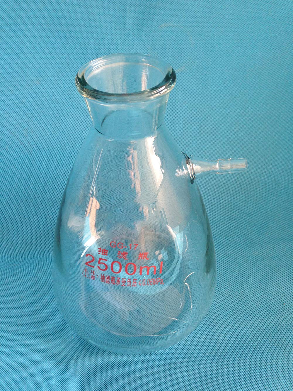 2500ml Borosilicate Glass Vacuum Filtration Flask - Heavy Wall Design with -0.06MPa Pressure for Lab Experiments, Chemistry Filtering & Scientific Research