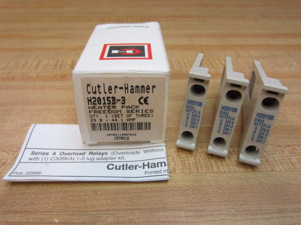 Cutler Hammer H2015B Overload Relay Heater H2015B-3 (3 Pack) - Replacement Part for Industrial Motor Protection & Electrical Equipment Maintenance