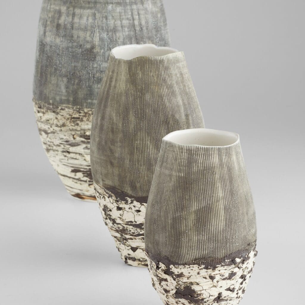 Cyan Design 11413 Calypso Vase - Large Off White & Brown Ceramic Vase for Home Decor, Wedding Centerpiece, or Living Room Table Decor