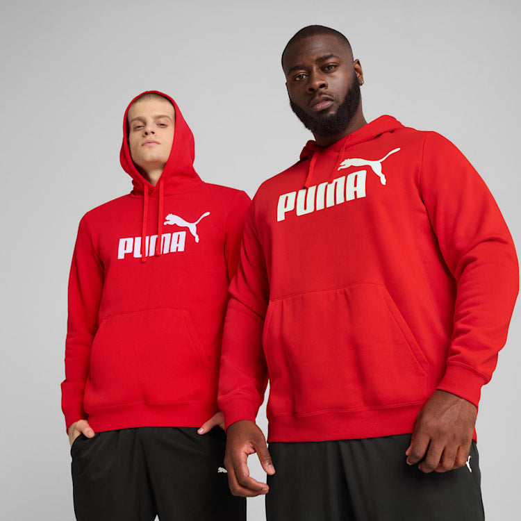 PUMA Men's Essentials Logo Fleece Hoodie - Red, Comfortable & Stylish Pullover for Casual Wear, Gym, and Outdoor Activities