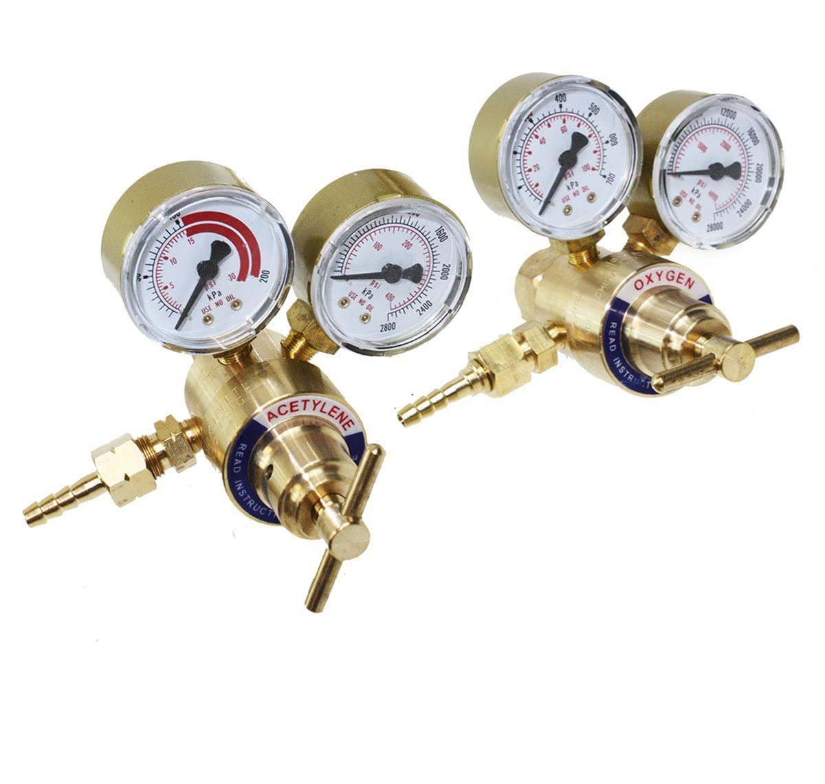 Premium Solid Brass Oxygen & Acetylene Regulators for Victor Gas Torch - Heavy Duty Welding & Cutting Equipment - Perfect for Metal Fabrication, HVAC Repair & Industrial Applications