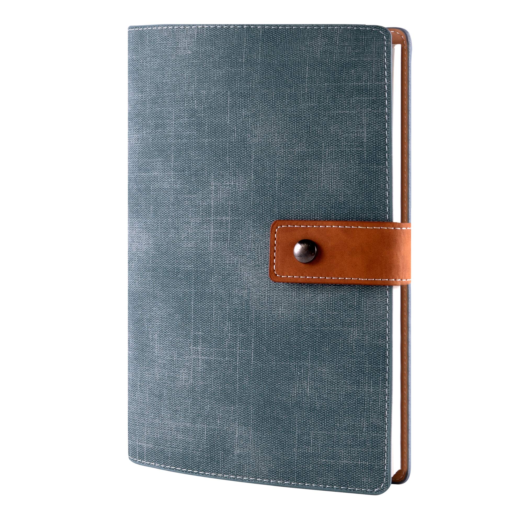 Refillable Faux Leather Traveler Notebook - 6 Ring Binder Organizer with Lined/Grid/Blank Paper & Calendar | Perfect for Journaling, Planning & Travel | A5 Size for Women & Men (CAGIE)