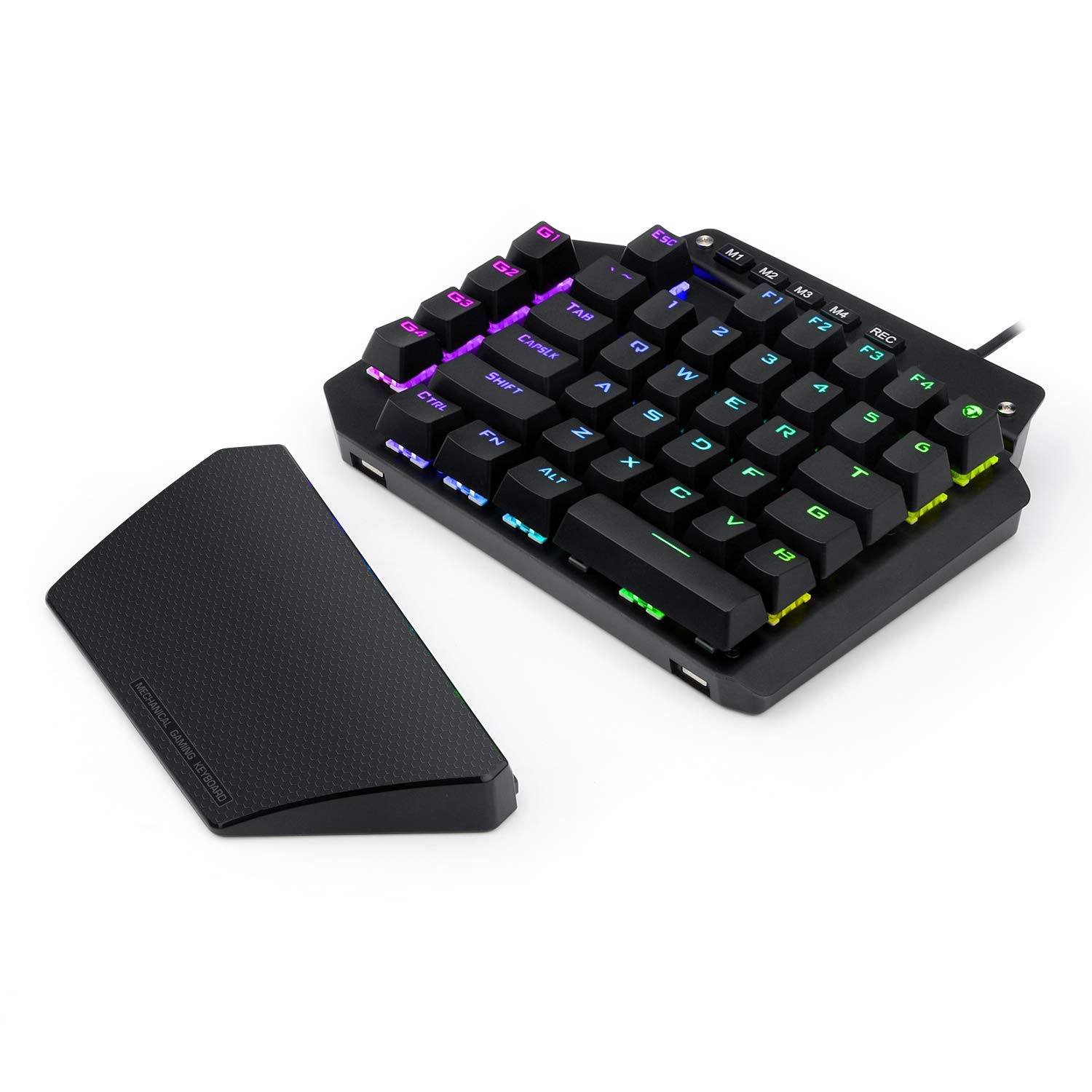 Advanced K-700 Mechanical Gaming Keyboard with Blue Switches & RGB Backlit - 44 Key One-Handed Keyboard for PC Gamers | Compact Gaming Keypad with Onboard Macro Keys | Perfect for FPS, MMO, and Esports Gaming