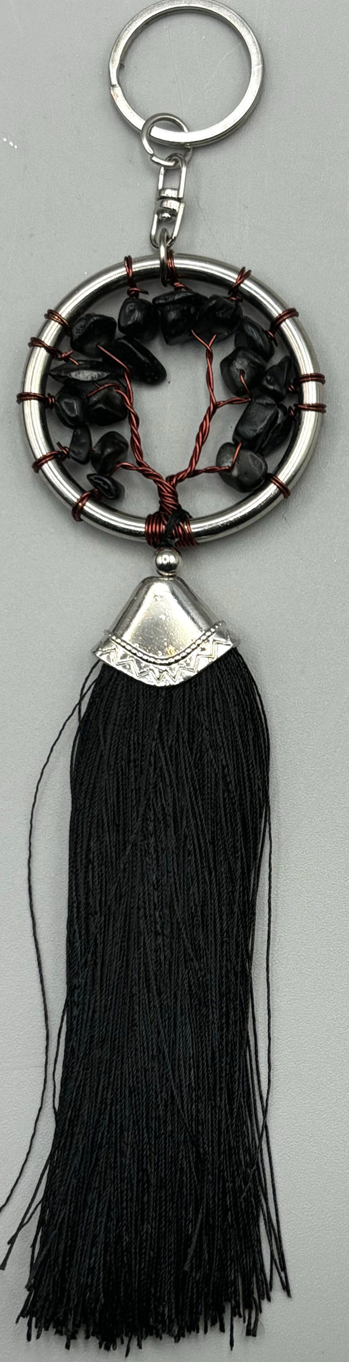 Black Tree of Life Keychain - Large Size Spiritual Symbol Key Ring for Home, Car & Travel Accessories | Perfect Gift for Yoga Lovers & Nature Enthusiasts