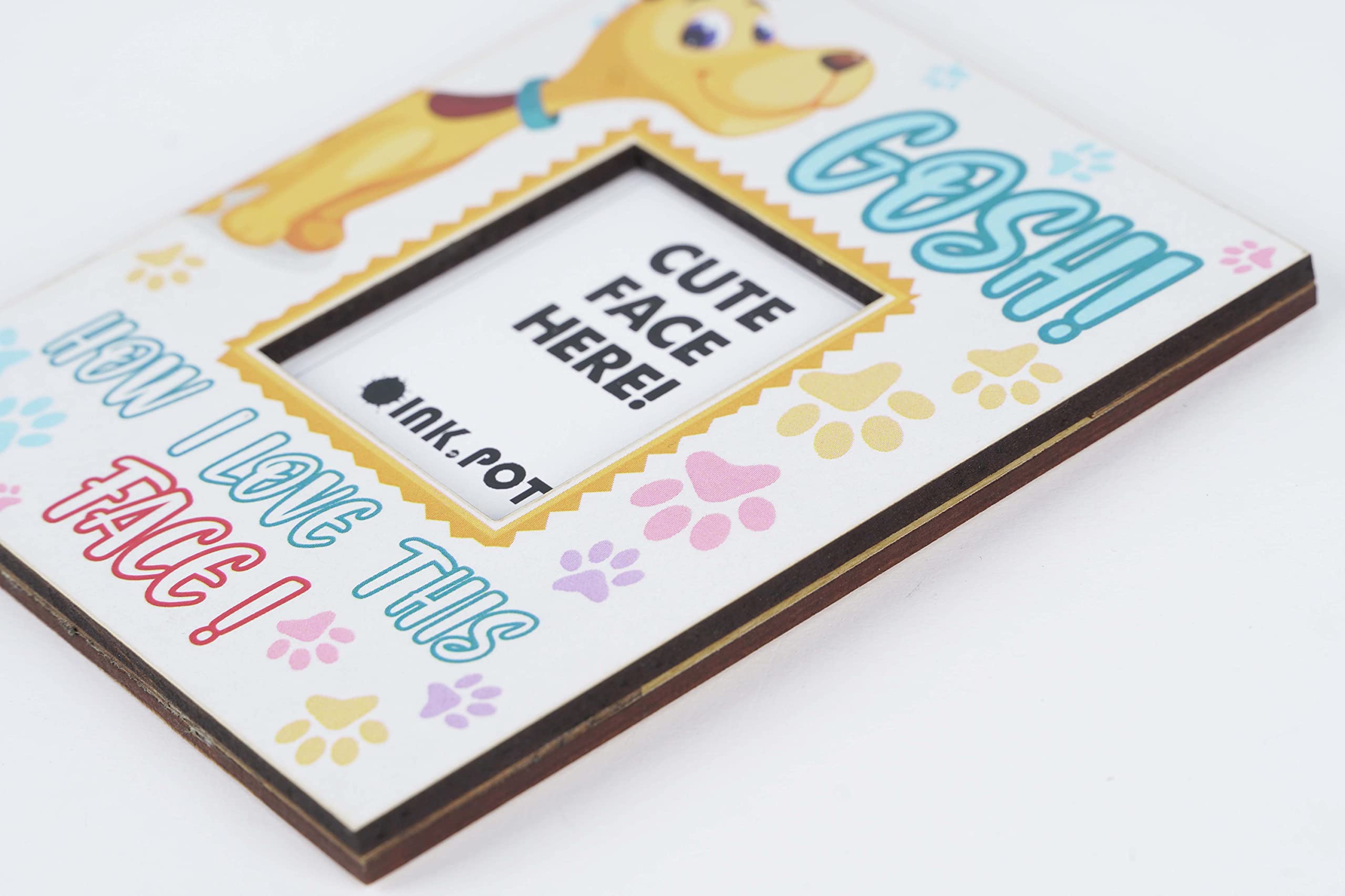 Gosh How I Love This Face Magnetic Photo Frame - Refrigerator Magnet Frame for Pets, Mini Picture Holder - Perfect Gift for Dog Lovers (10x8cm) - Ideal for Kitchen Decor, Office Memories & Pet Photo Displays