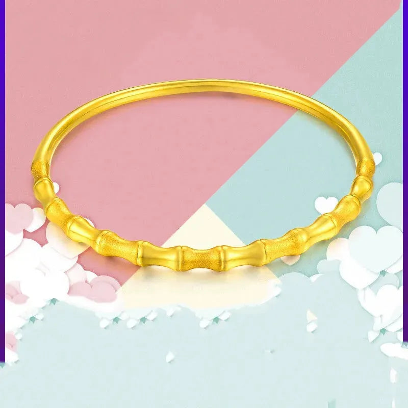 24K Solid Gold Bracelet for Women - 999 Pure Real Gold Bangle, Elegant & Romantic Classic Jewelry Gift for Anniversary, Birthday, Valentine's Day - Perfect for Special Occasions & Everyday Luxury Wear