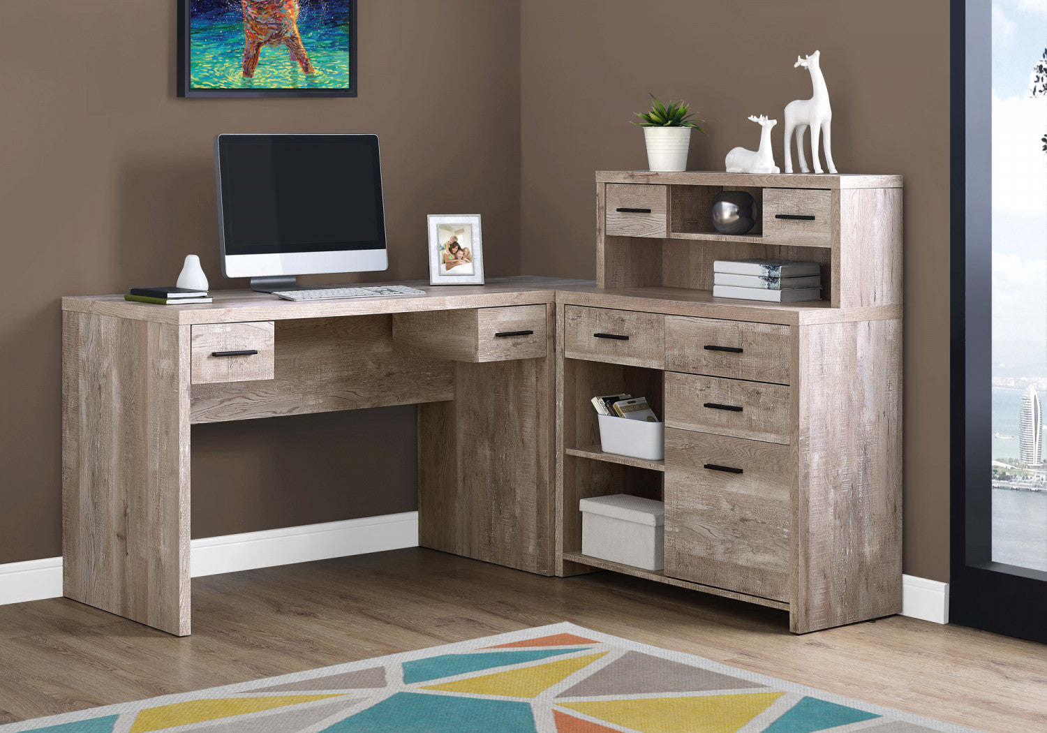 Varo Desk Light Taupe - Modern Minimalist Writing Desk for Home Office, Study & Workspace | Durable & Stylish Home Furniture for Small Spaces
