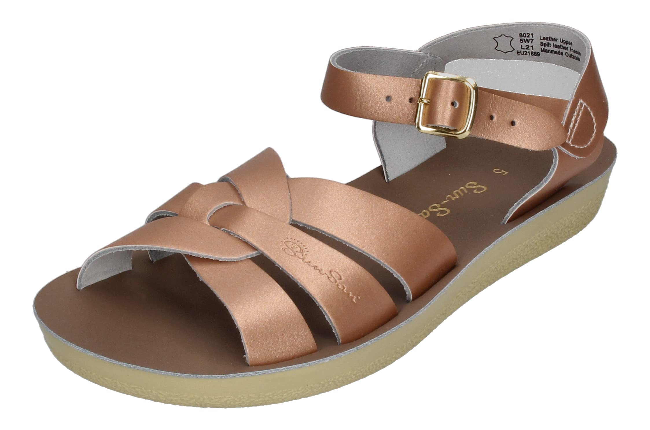 Salt-Water Sandals Women's SWIMMER 8021 Rose Gold Comfortable Beach Sandals - Perfect for Pool, Beach, and Summer Vacation Wear