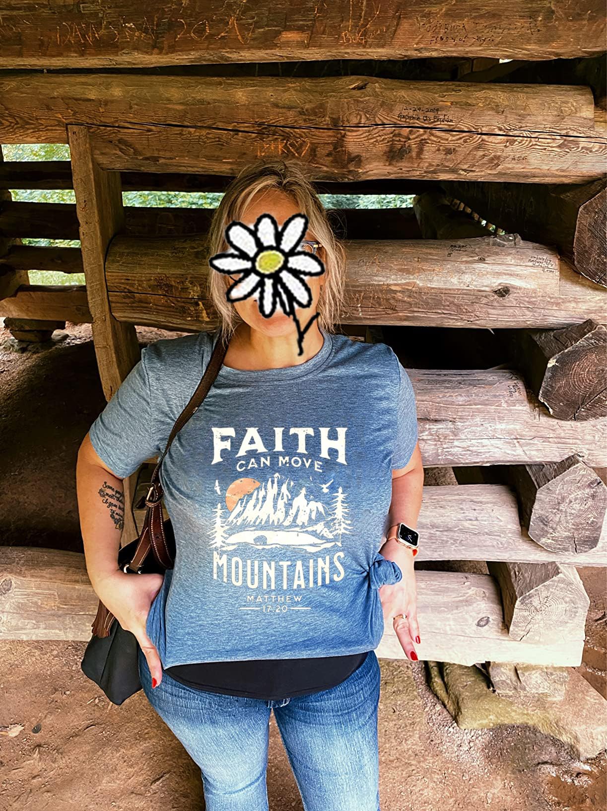 Christian Faith T-Shirts for Women - Butterfly Daisy Graphic Casual Tee - Perfect for Church, Bible Study & Everyday Wear