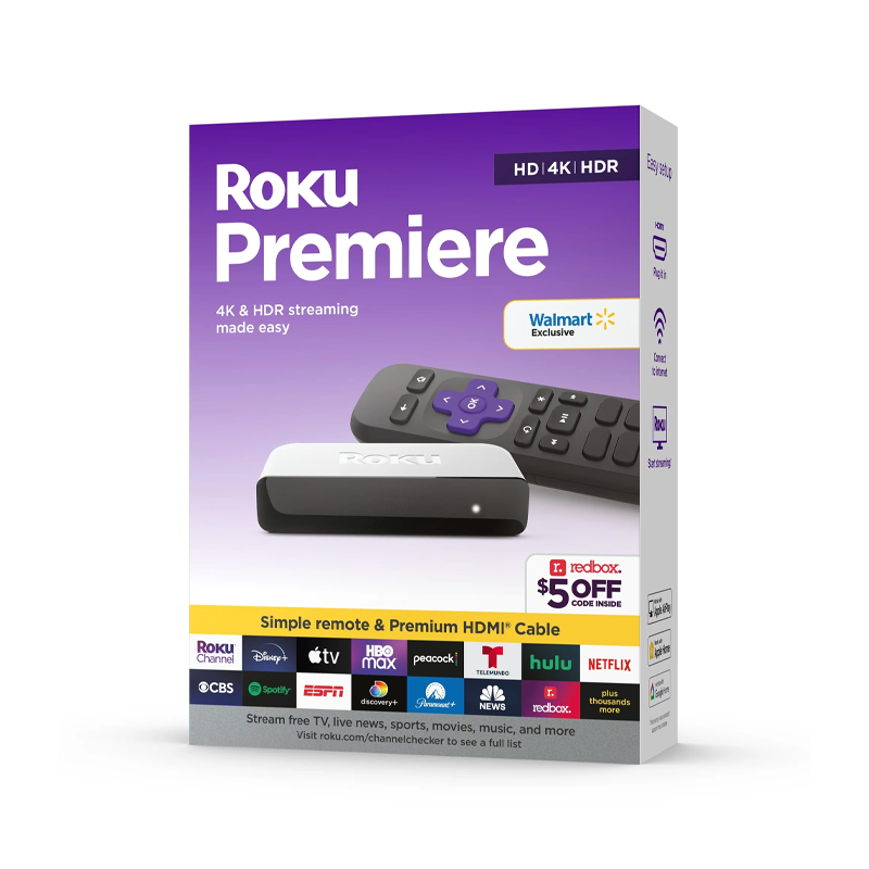 Roku Premiere 4K HDR Streaming Media Player - Model 3920RW (2023) | Ultra HD Smart TV Streaming Device for Netflix, Disney+, HBO Max | Perfect for Home Entertainment & Movie Nights