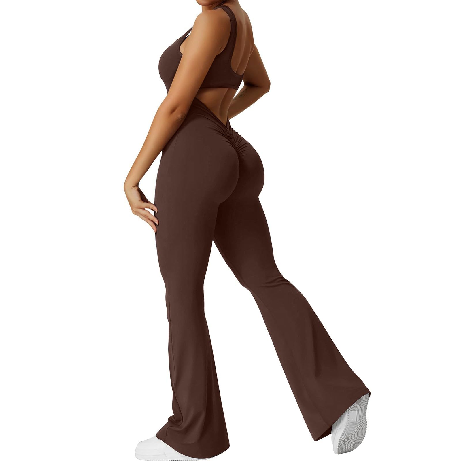 Women's 2-Piece Workout Sets - Sexy Backless Sports Jumpsuit for Gym & Yoga