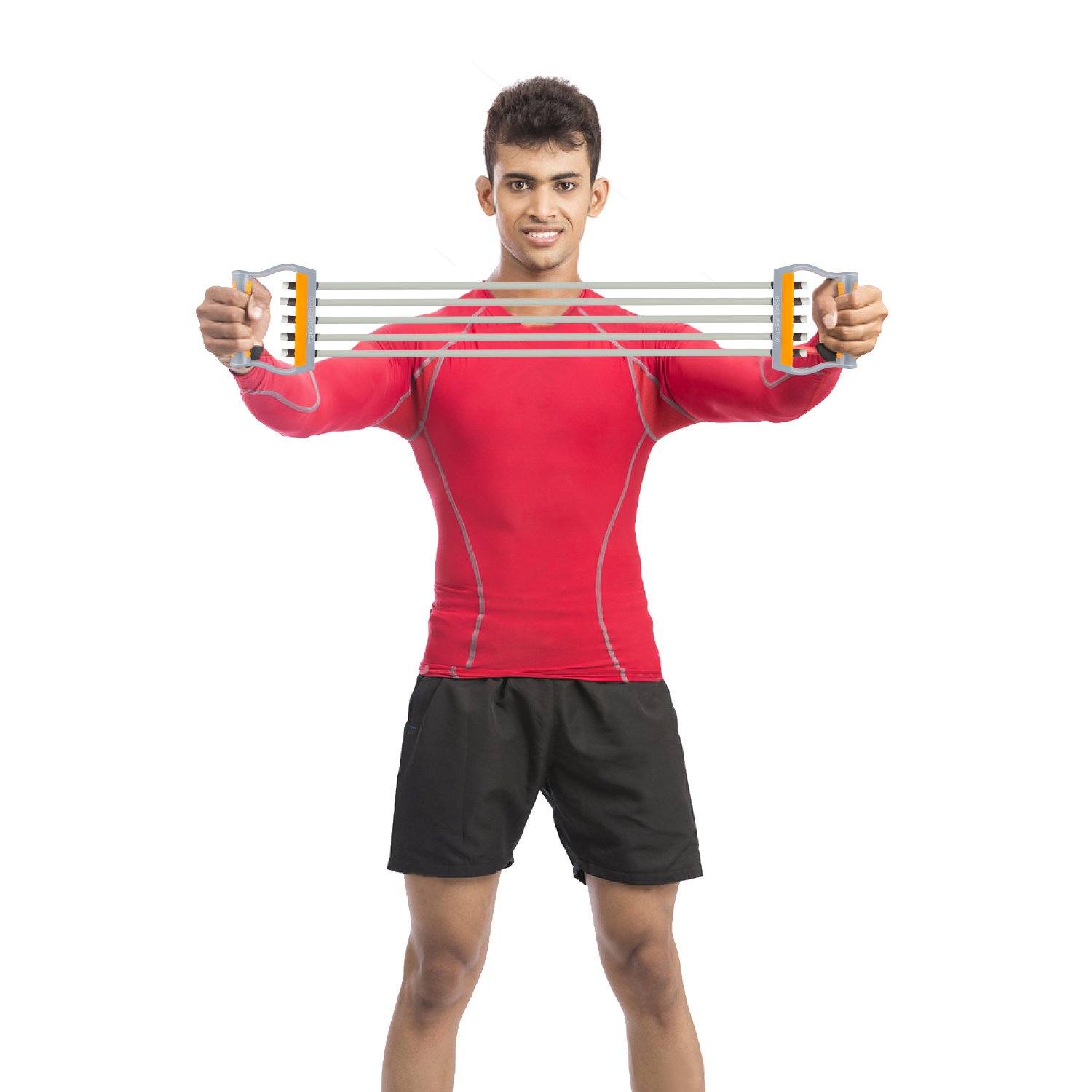 TOCO FREIDO Adjustable Chest Expander - 5 Resistance Tubes for Arm Strength Training, Home Gym Equipment for Muscle Building & Fitness | Perfect for Home Workouts, Strength Training & Physical Therapy