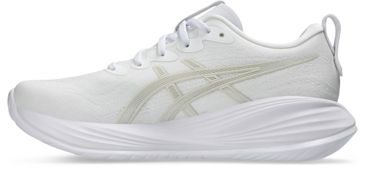 ASICS Women's GEL-Cumulus 27 Running Shoes - 100 White/Lake Grey - Lightweight Cushioned Sneakers for Jogging, Gym Workouts & Daily Walking