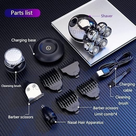 7D Electric Razor for Men - Waterproof Shaver with 7 Floating Heads, LCD Display & Multifunction Trimmer | Perfect for Travel, Gym & Daily Shaving