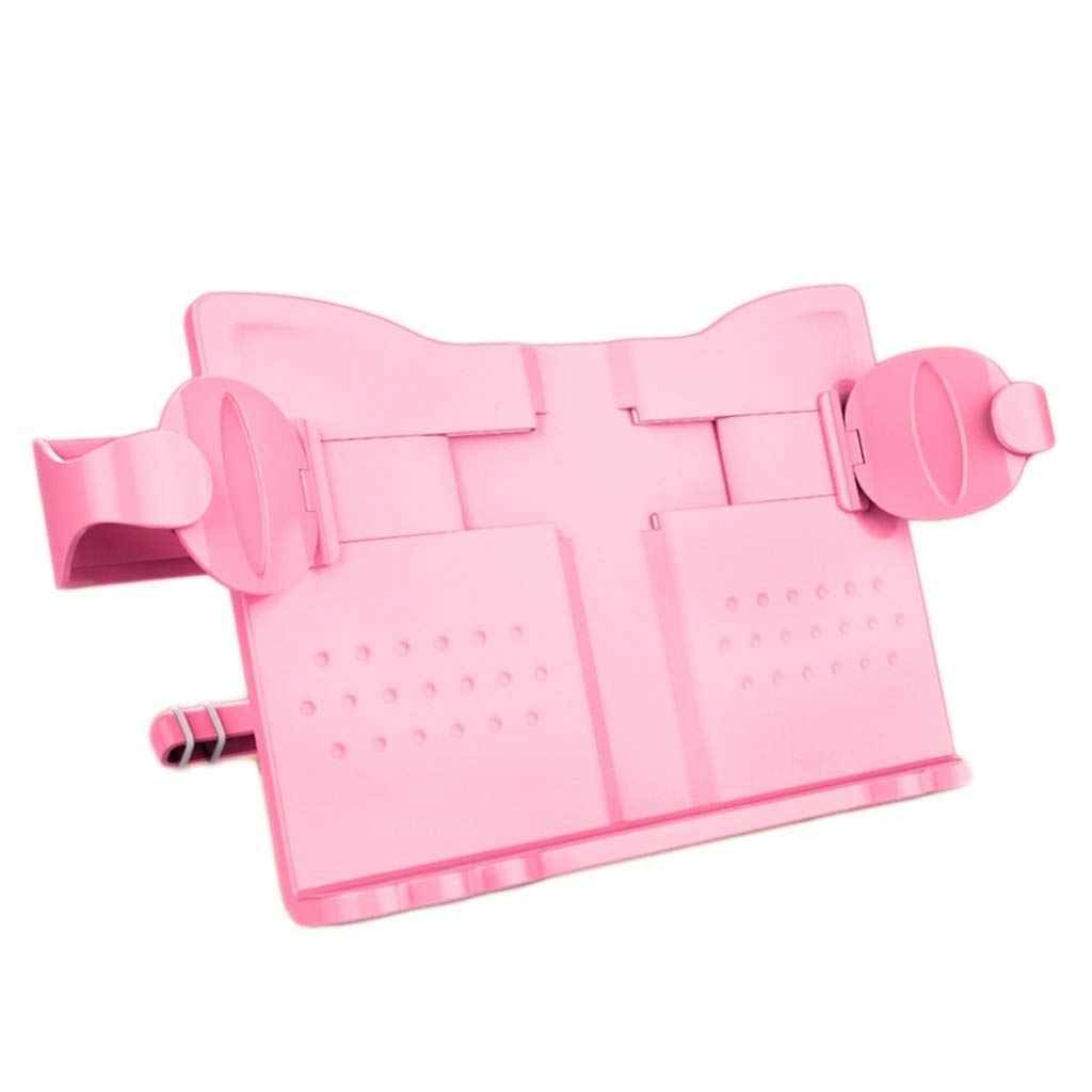 KerryShop Adjustable Multifunctional Plastic Book Stand Holder - Portable Reading & Music Sheet Organizer for Office, Desk, and Home Use - Space-Saving Storage Shelf (Pink) - Perfect for Students, Professionals & Book Lovers