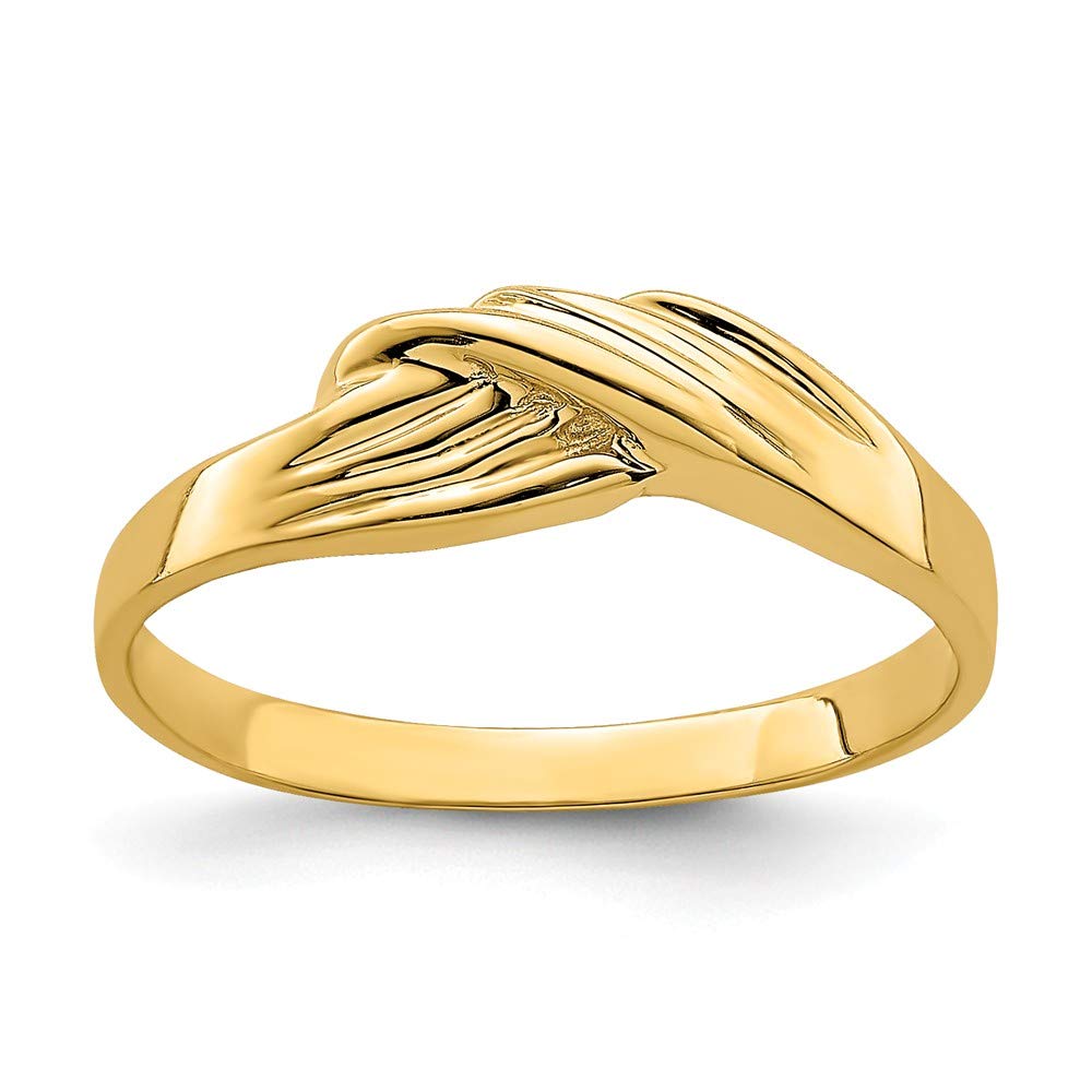 14K Solid Yellow Gold Freeform Ring Band - Elegant Minimalist Stackable Ring for Everyday Wear, Wedding, Anniversary & Gift Giving