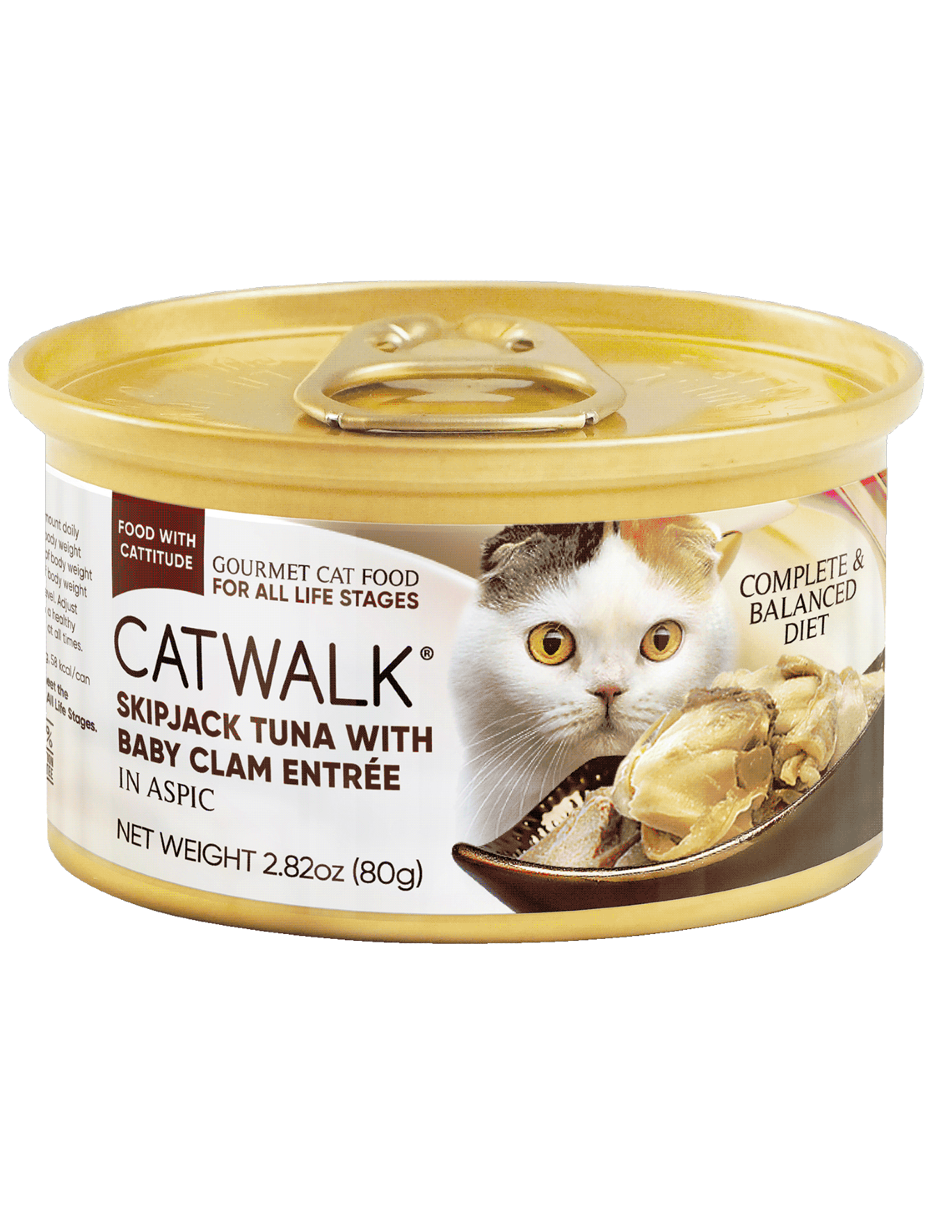 Premium Skipjack Tuna & Baby Clam Entrée in Aspic - Grain-Free Wet Cat Food (80g) - Delicious Meal for Adult & Senior Cats - Perfect for Picky Eaters & Special Occasions