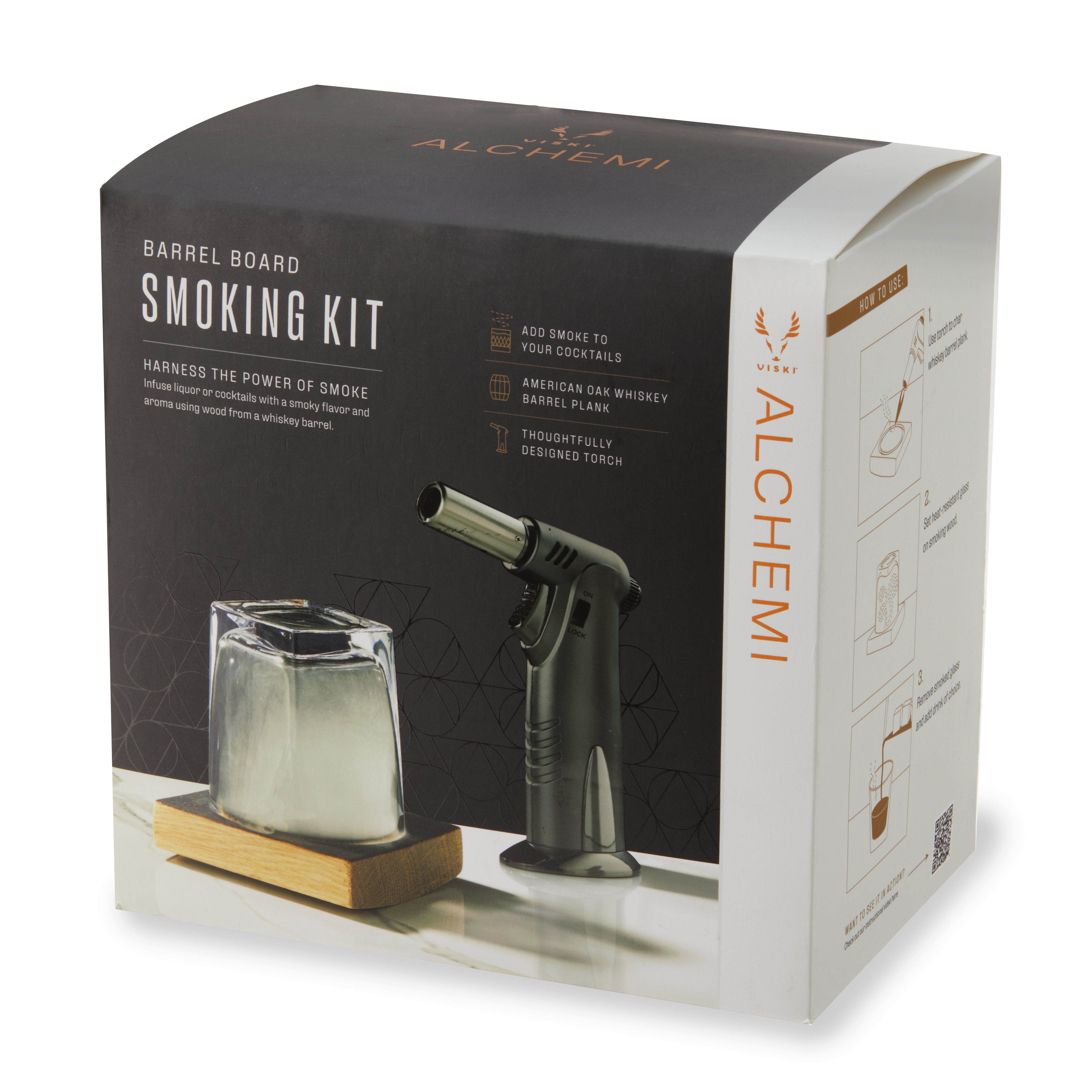 Premium Alchemi Barrel Board Smoking Kit - Wooden Smoking Accessories Set for BBQ, Grilling & Meat Curing - Perfect for Backyard Cookouts, Camping & Outdoor Entertaining