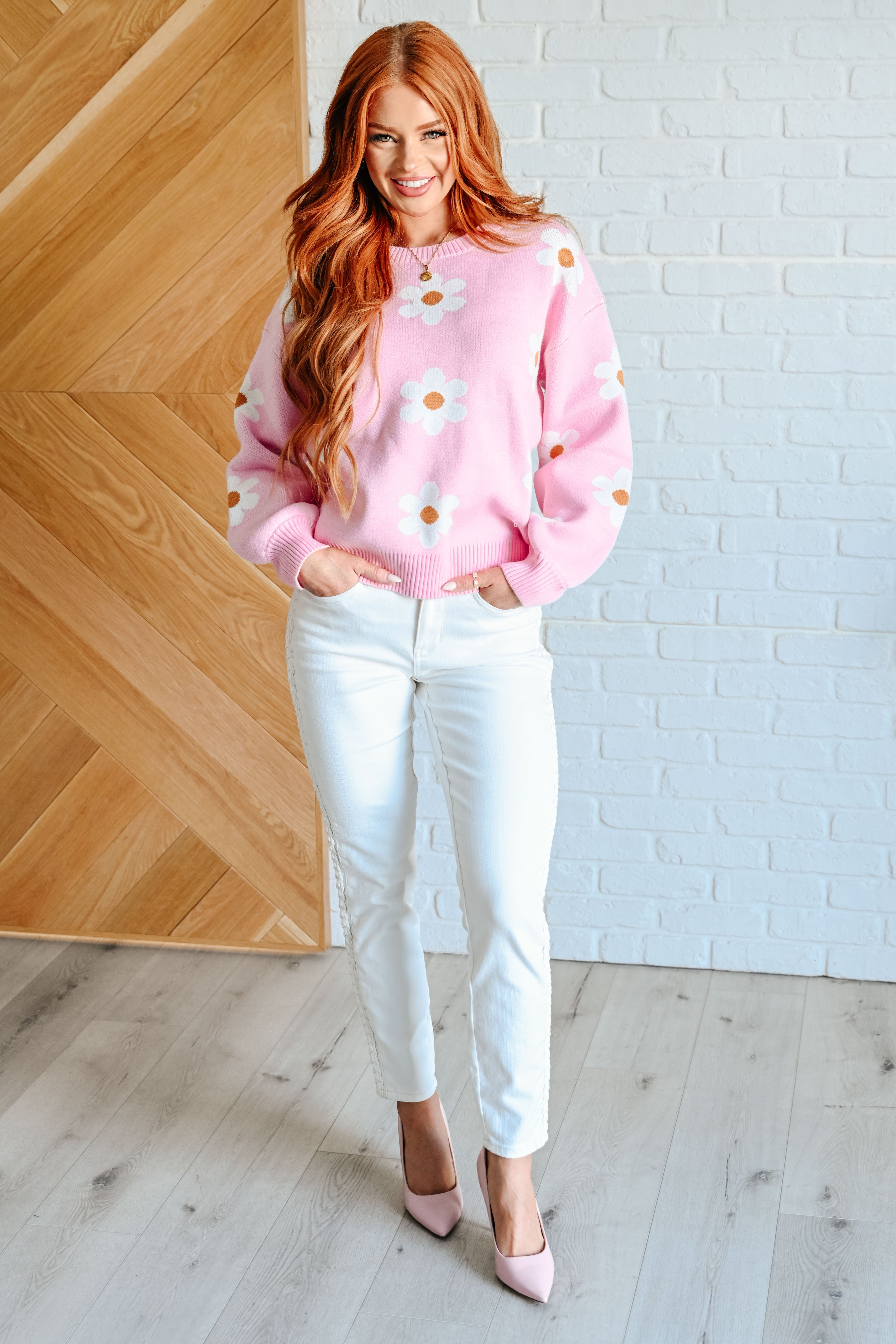 Floral Sweater for Women - Soft & Comfortable Knit Pullover with Elegant Floral Design | Perfect for Casual Outfits, Office Wear & Fall Fashion