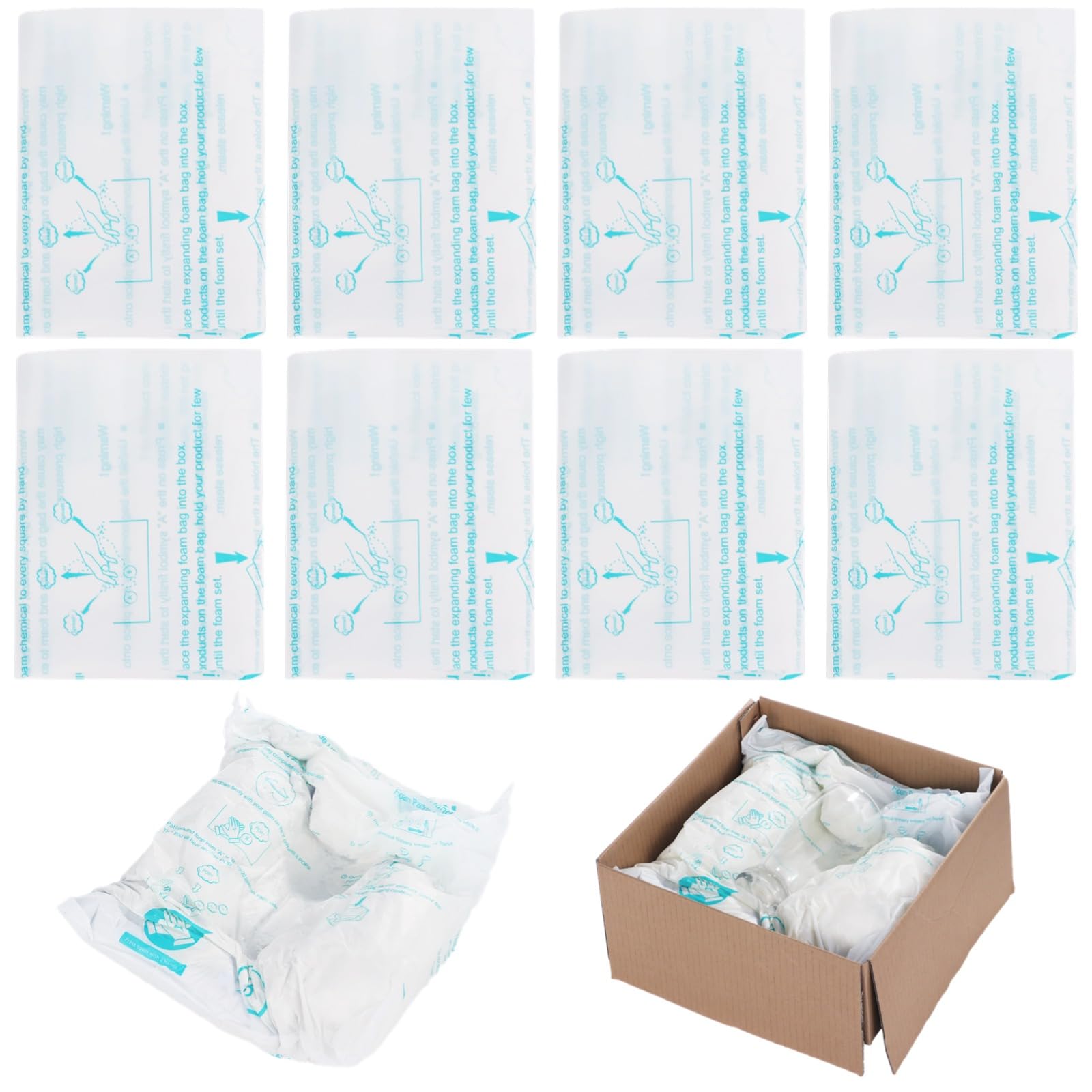 8 PCS 14×16 Inch Expanding Foam Shipping Bags - Instant Temperature Activated Packaging Solution for Fragile Items, Electronics & Valuables - Perfect for Ecommerce, Moving & Gift Packaging