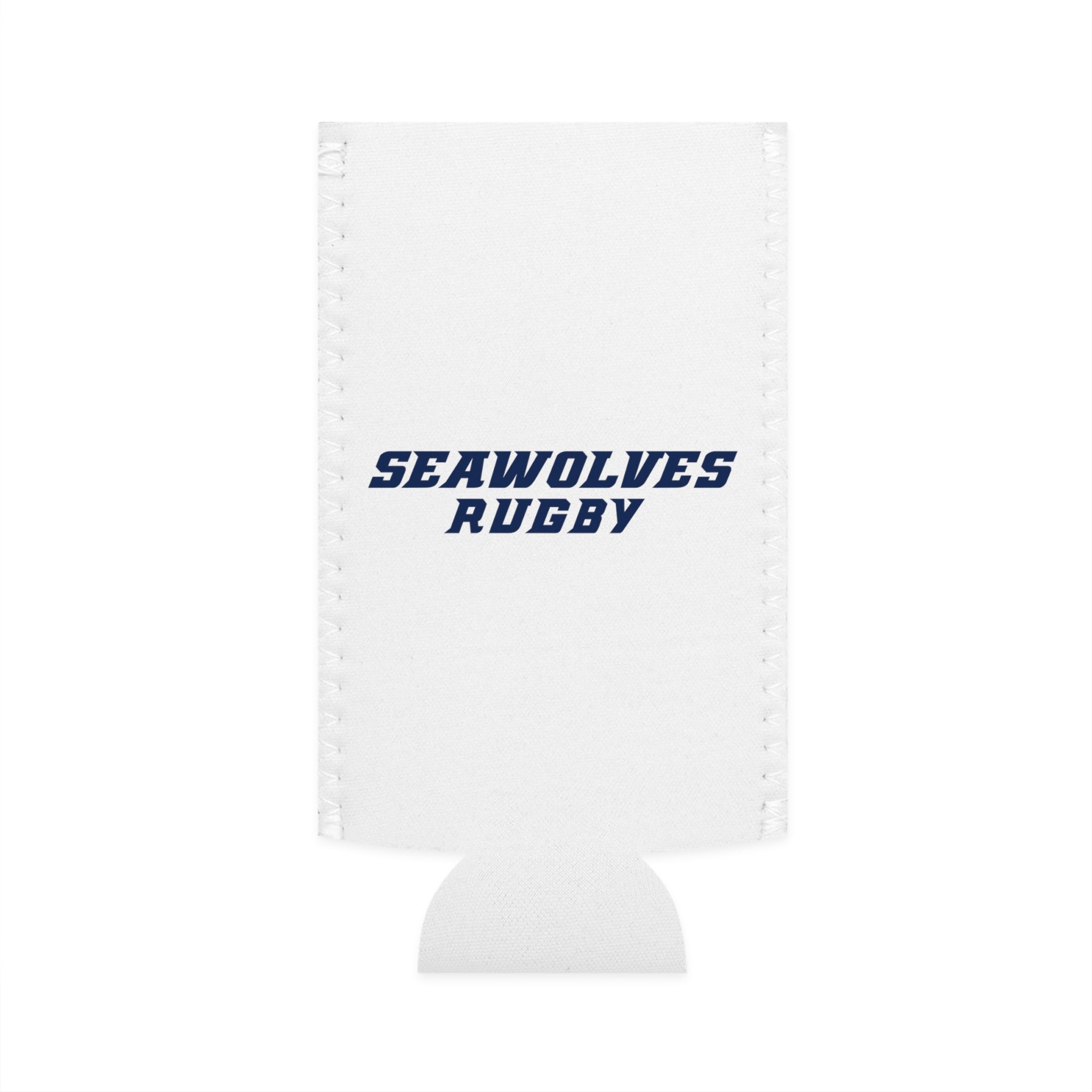 Seawolves White 12oz Slim Koozie Can Cooler - Insulated Beer & Soda Holder for Camping, Beach & Tailgating