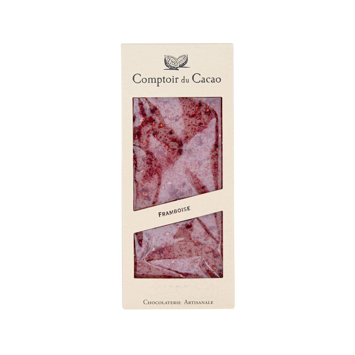 COMPTOIR DU CACAO Premium Ruby Chocolate Bar with Raspberry - 90g Gourmet Dark Chocolate for Gifts, Baking & Dessert Making