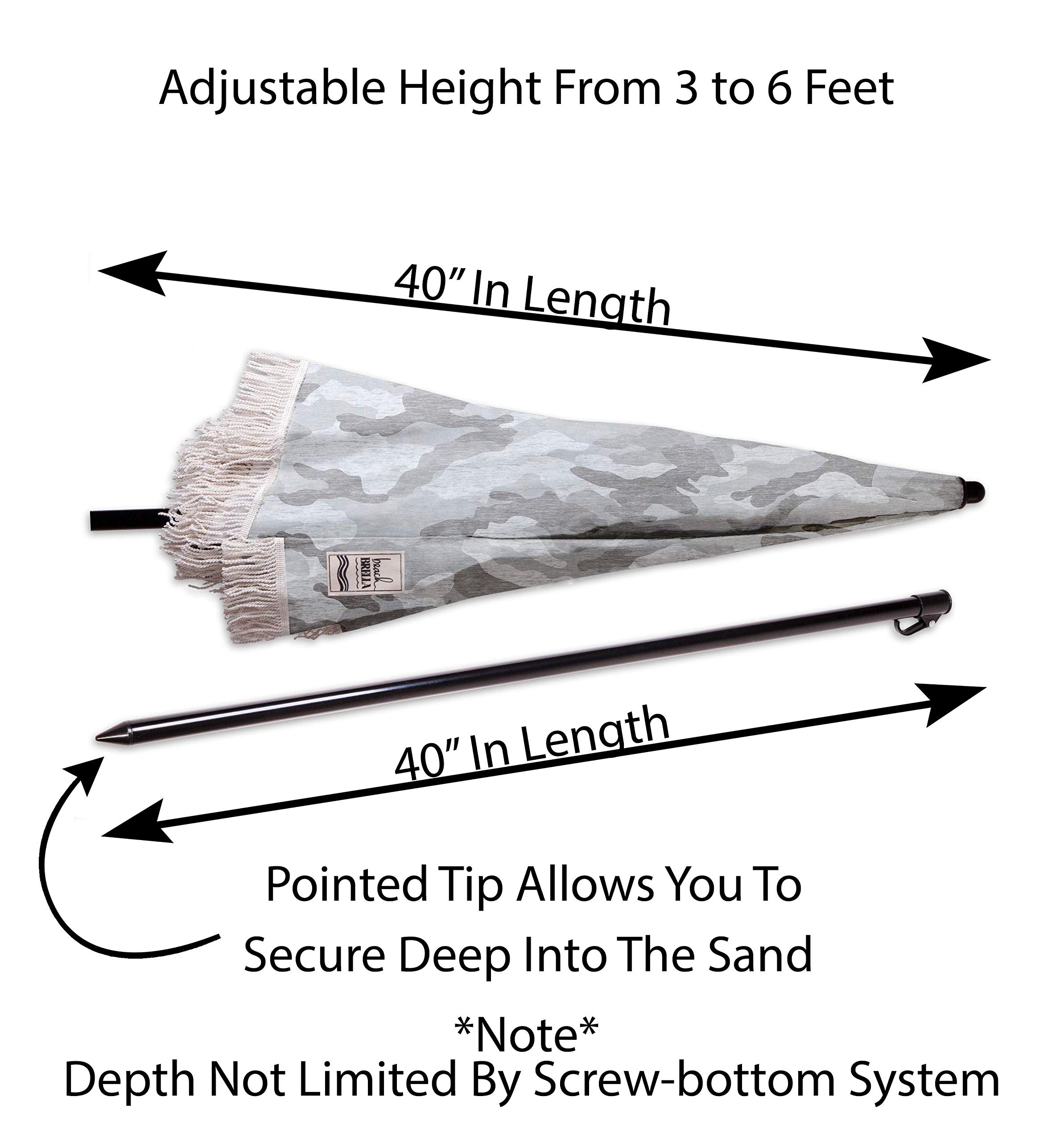 Best Windproof Beach Umbrella with Sand Anchor - Portable UV Protection Sun Umbrella for Sand, Sport & Outdoor Activities | Includes Denim Carry Bag & Fringe Design - Perfect for Beach Vacations, Poolside Relaxation & Summer Outdoor Adventures (Bahama Calliope Style)