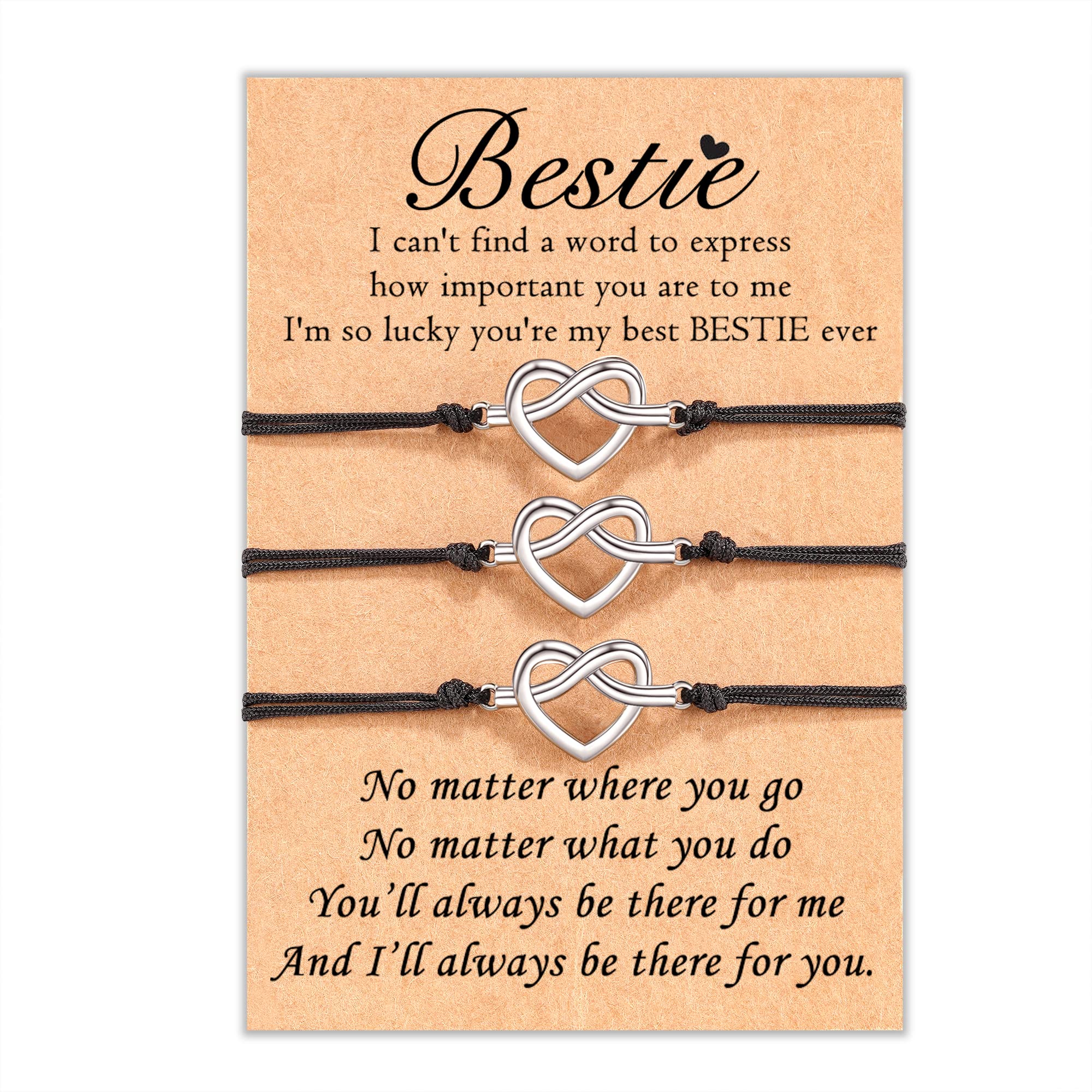 Best Friendship Bracelets for Women & Girls - 2/3 Pcs Tarsus Knot Bracelets Set, Meaningful Birthday Gifts for Besties, Long Distance Friendship Jewelry - Perfect for Matching BFF Accessories, Sister Gifts & Special Occasions