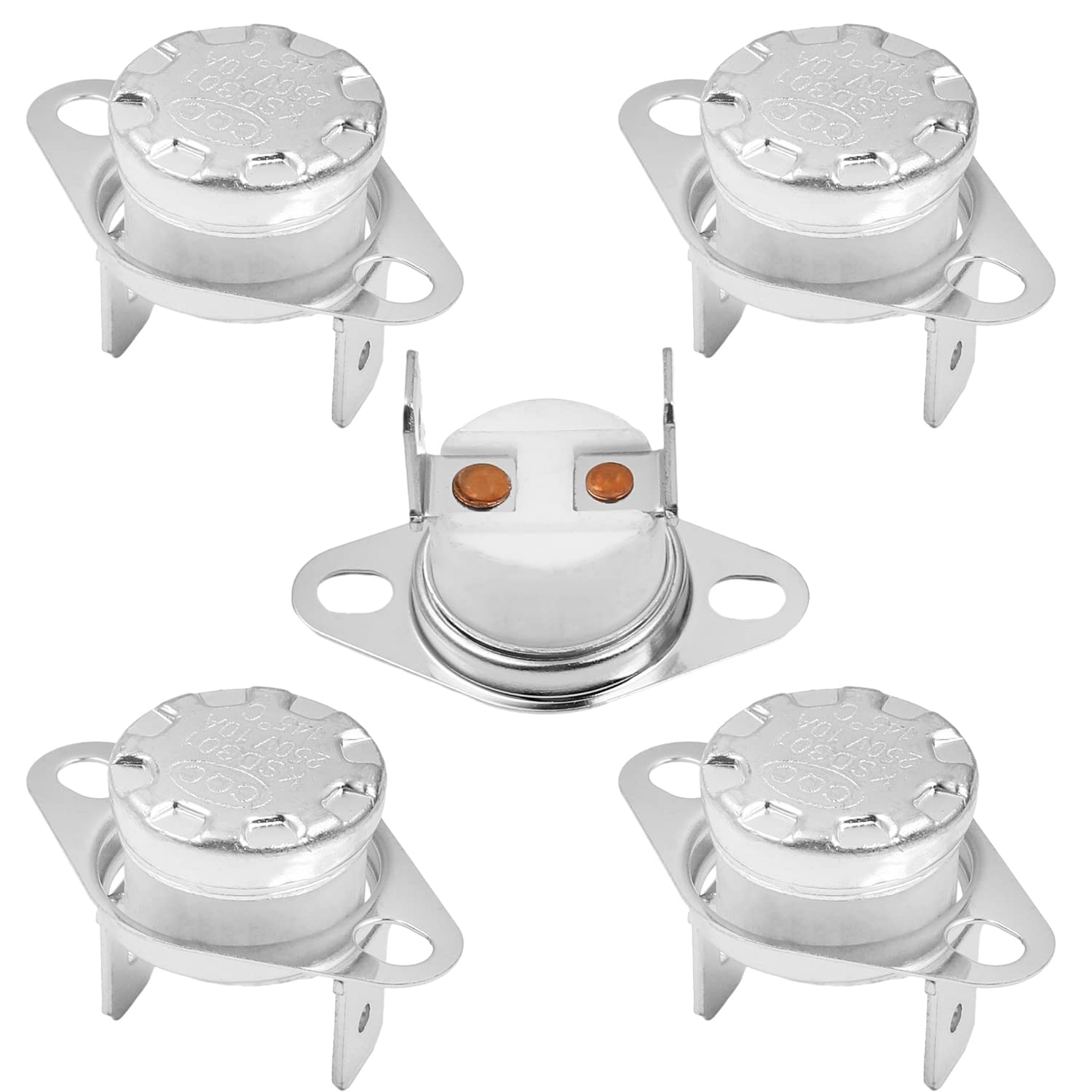 Fielect 5Pcs KSD301 Thermostat Bimetal Thermostat 145°C Normally Closed Adjustable Snap Disc Temperature Switch for Microwave, Oven, Coffee Maker - Perfect for Home Appliance Temperature Control & Safety Protection