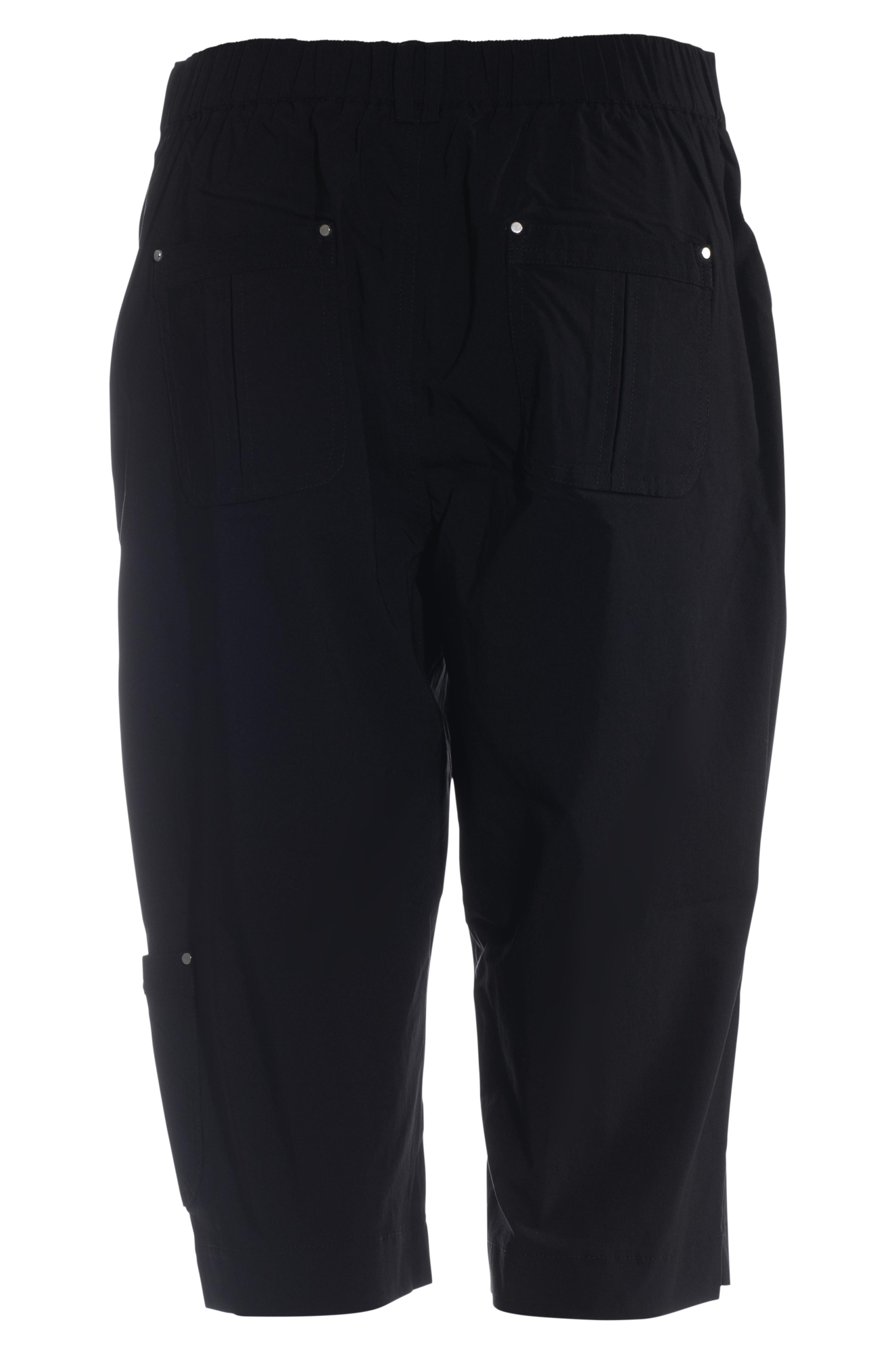 Stretch Micro Below Knee Pants for Women - Comfortable Black Capri Pants for Yoga, Running & Casual Wear | 2144AR