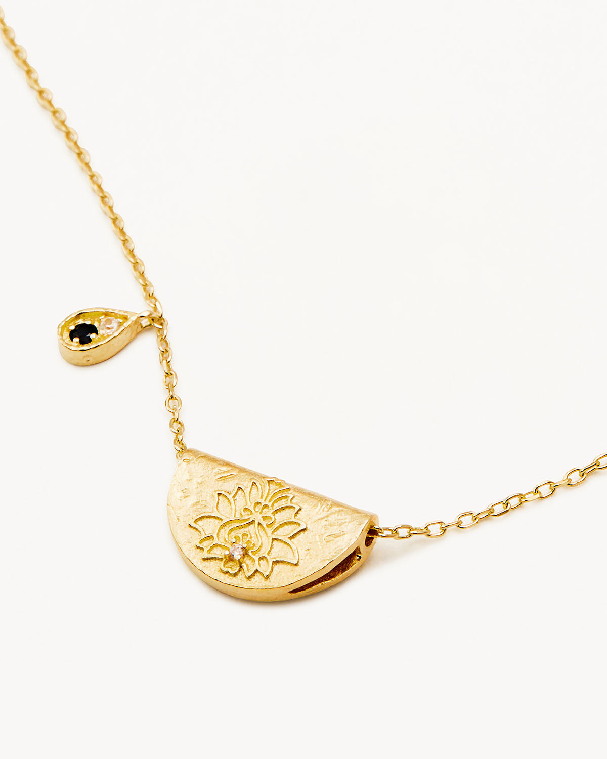 18K Gold Vermeil Lotus Birthstone Necklace - September Sapphire Pendant for Women | Elegant Jewelry Gift for Birthday, Anniversary & Special Occasions
