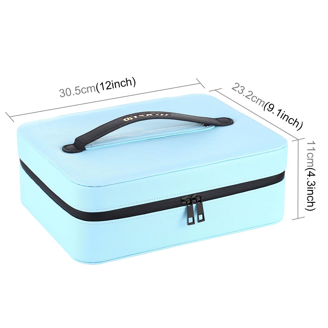 PULUZ Multifunctional Makeup Organizer & Cosmetic Storage Box with Ring Light, Mirror & Phone Clamp - Perfect for Live Streaming, Makeup Vanity, Photography & Video Recording (Blue)