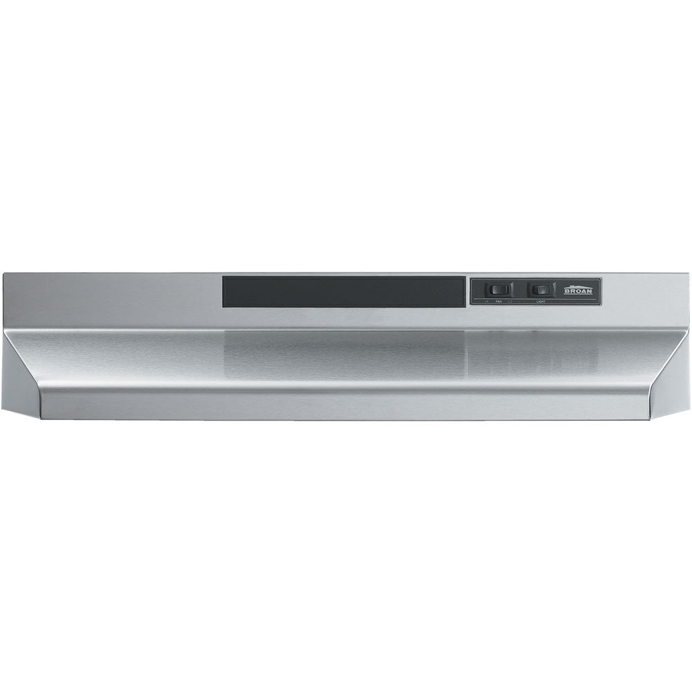 Broan F40000 Series 30-Inch Stainless Steel Ducted Under Cabinet Range Hood with 160 MAX Blower CFM - Powerful Kitchen Ventilation for Cooking, Grilling & Baking (Model F403004)
