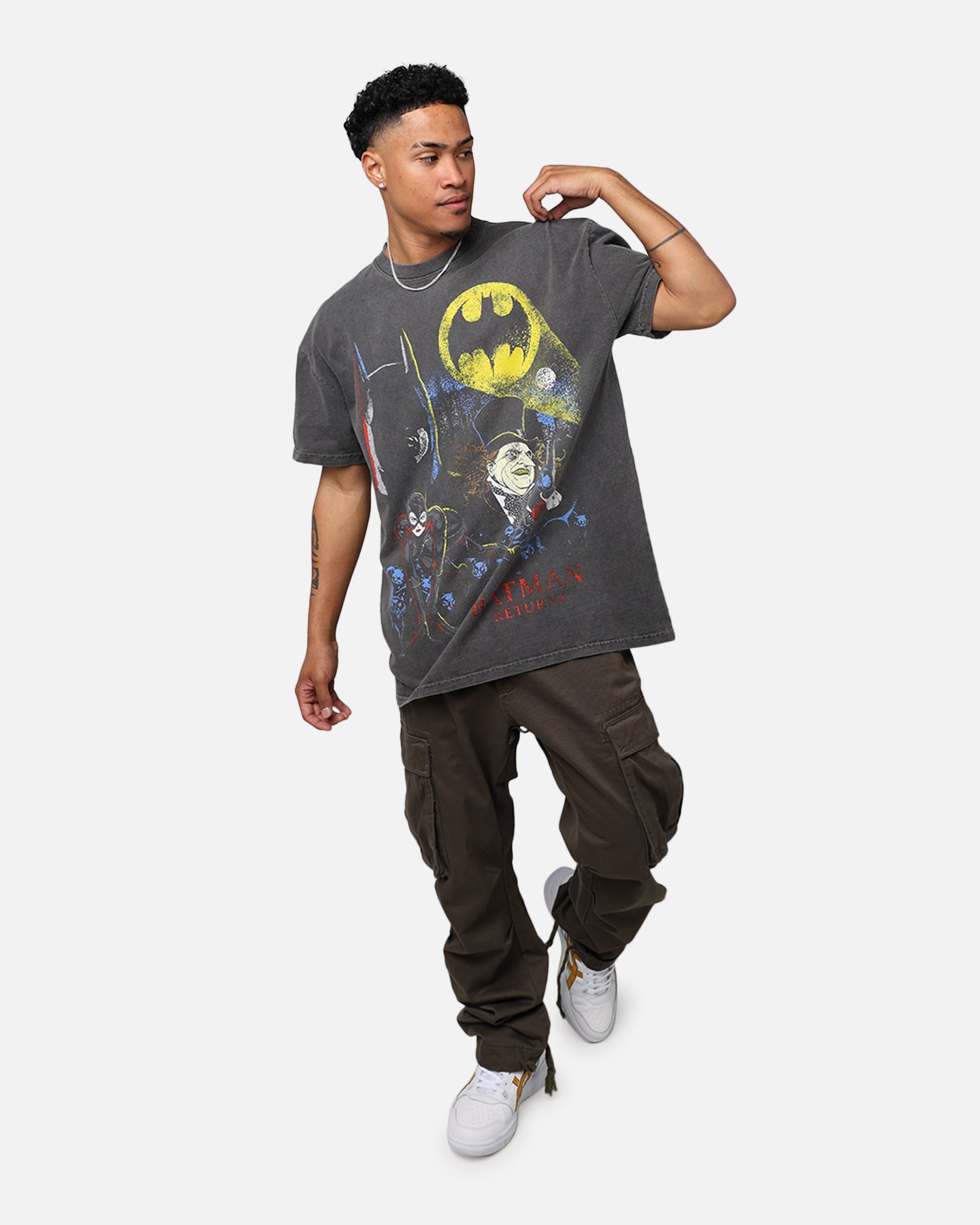 Vintage DC '92 Batman Heavyweight T-Shirt - Washed Black | American Thrift | Retro Graphic Tee for Men & Women | Perfect for Cosplay, Comic Con & Casual Wear