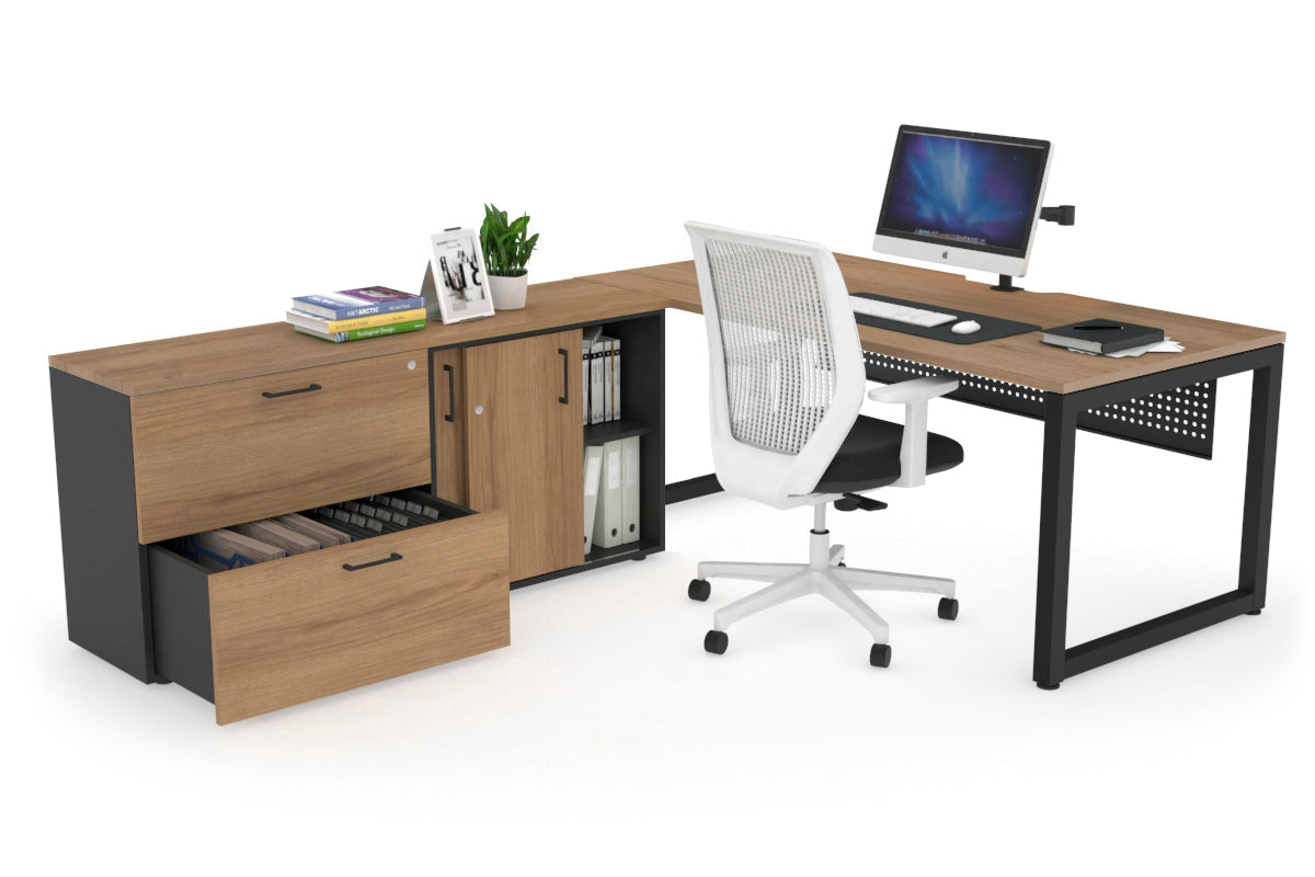 Quadro Loop Executive Office Chair - Black Frame with Cable Scallop [1600L x 800W] - Perfect for Home Office, Conference Rooms & Executive Workspaces